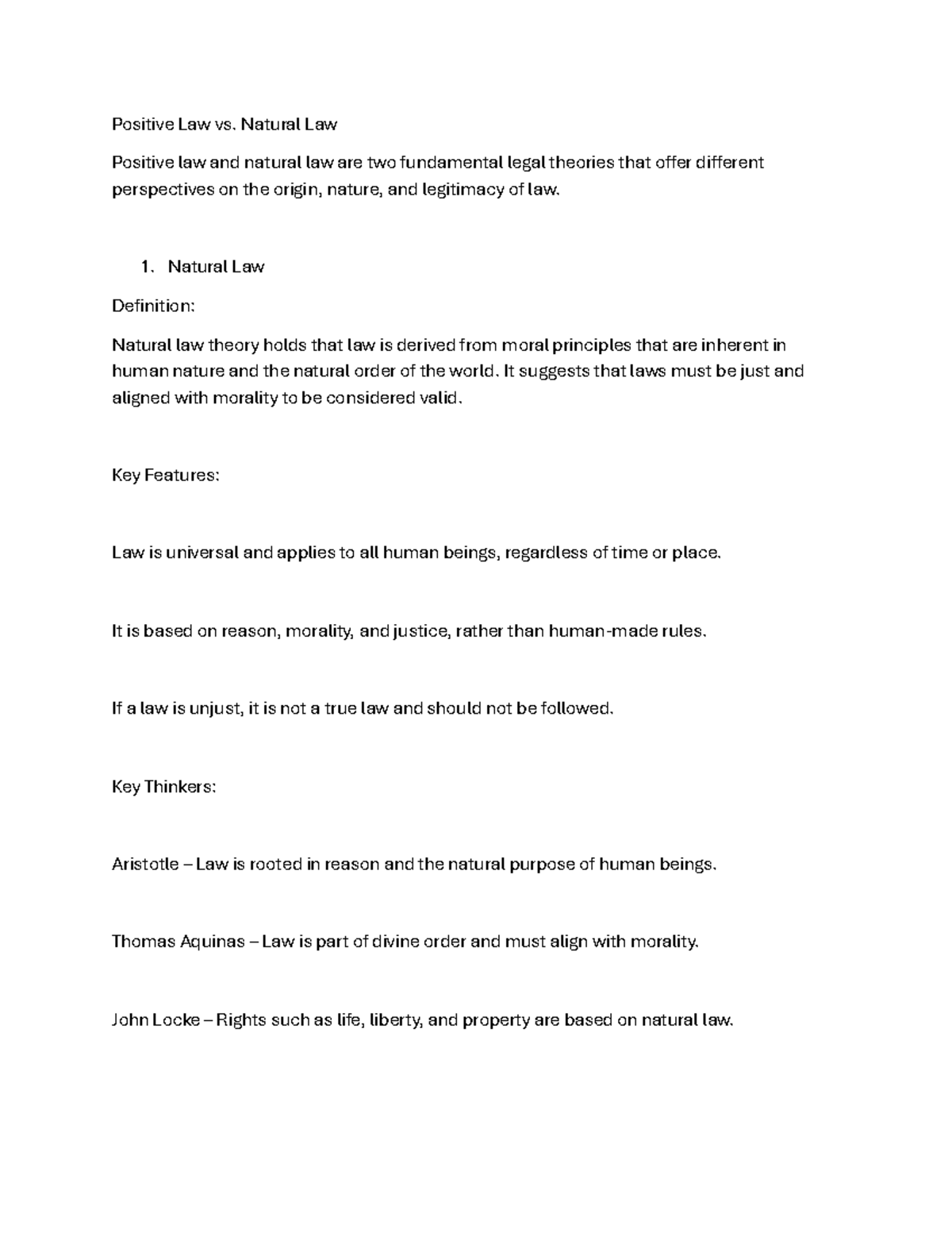 Jurisprudence: Positive Law vs. Natural Law Analysis and Key Thinkers ...