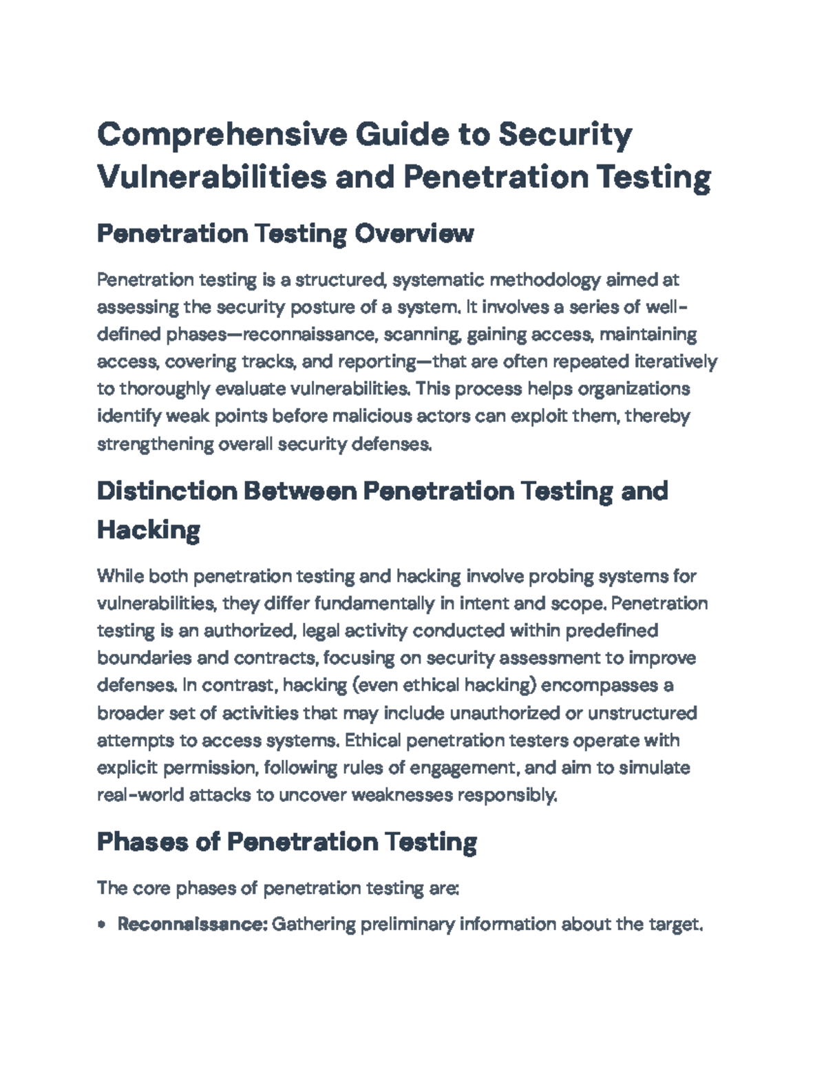 Comprehensive Guide to Security Vulnerabilities & Penetration Testing ...