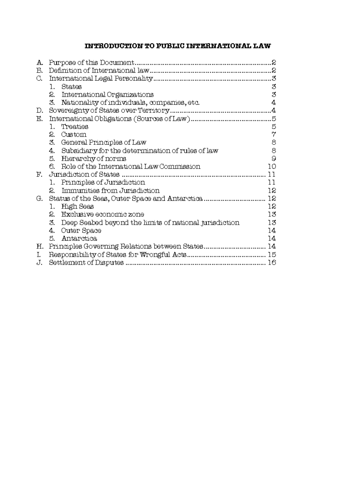 Introduction to Public International Law (LAW 101) - Overview and Key ...