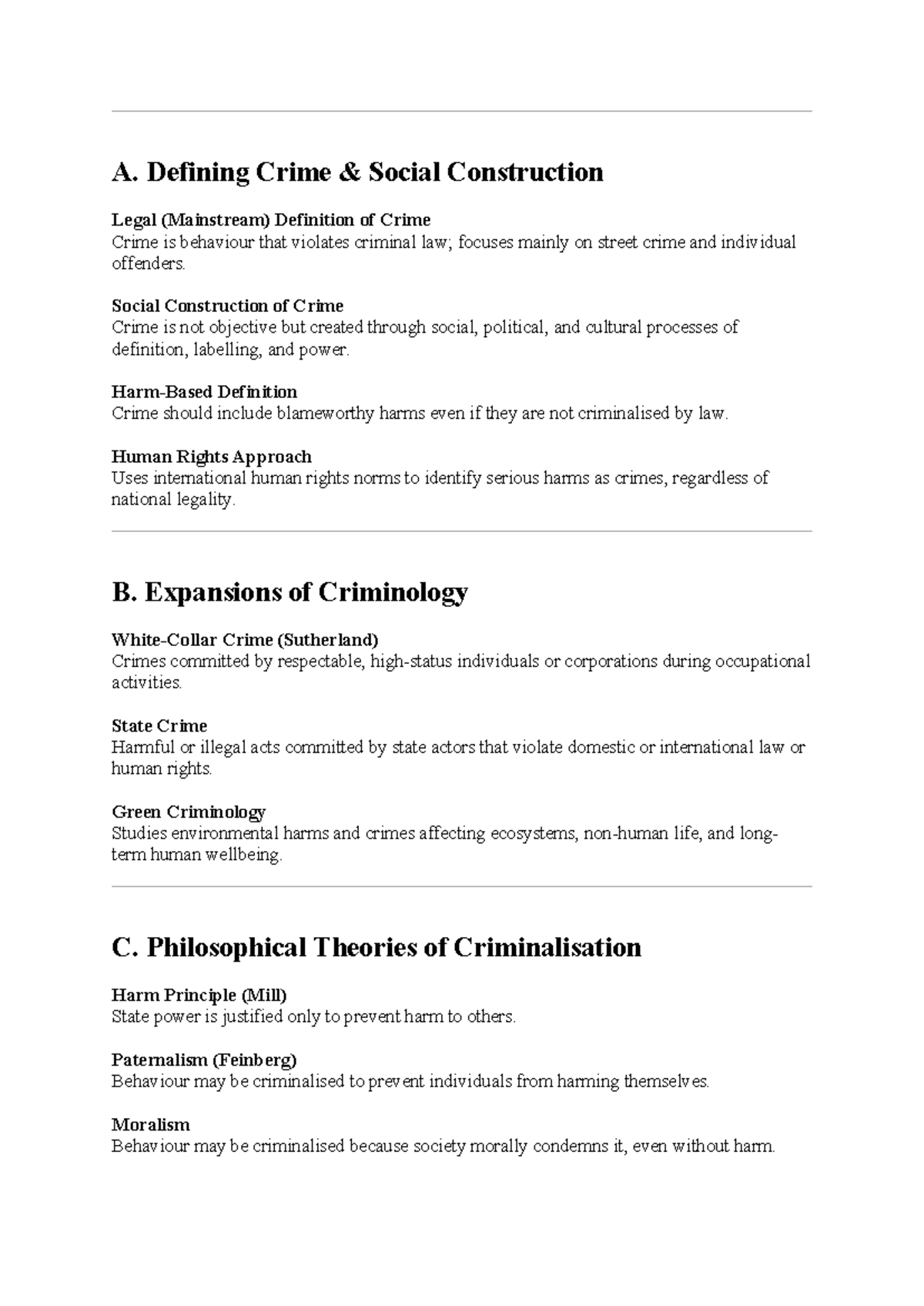 Criminology Overview: Key Concepts & Theories (CRIM 101) - Studeersnel