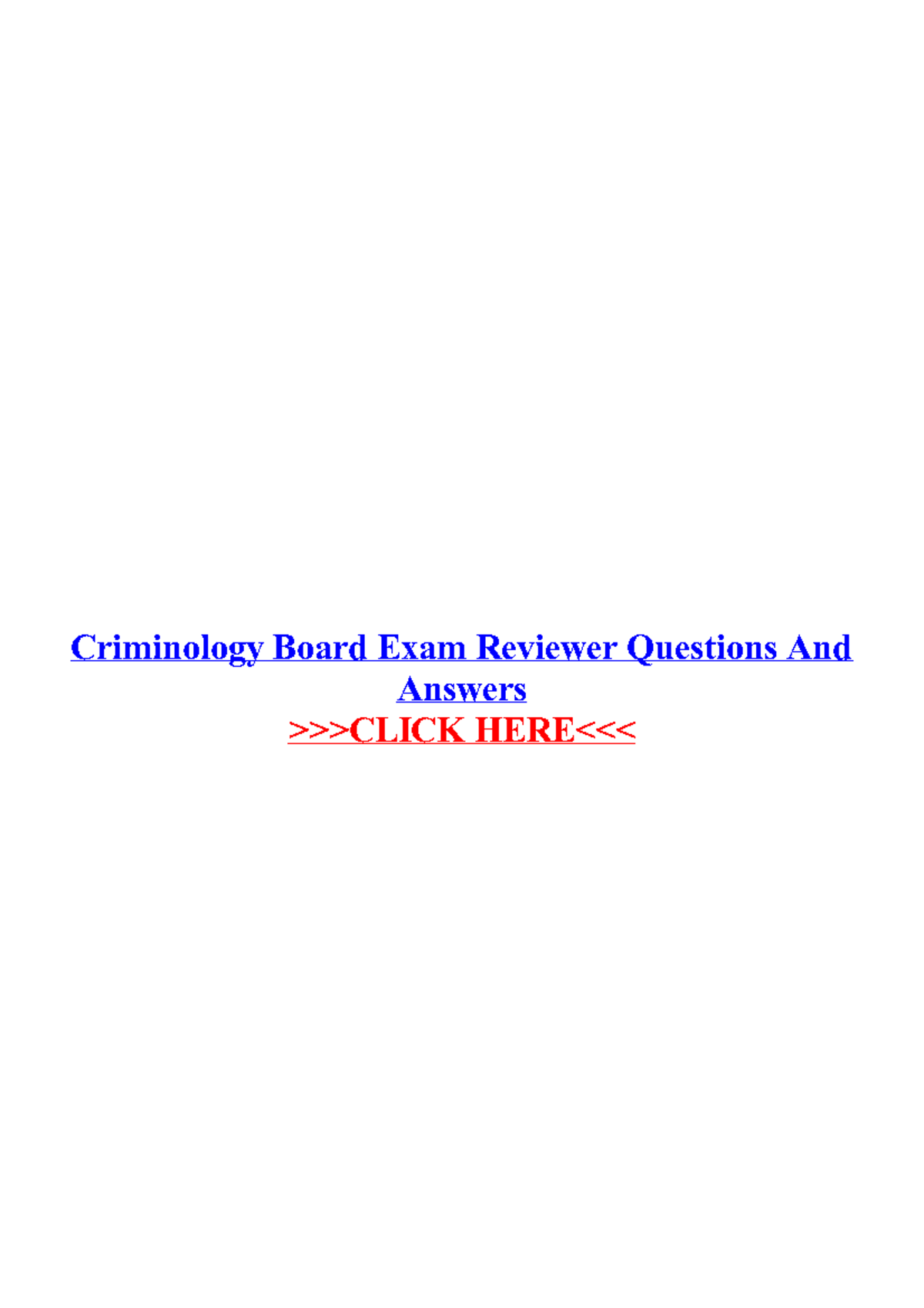 Criminology Board Exam Reviewer: Essential Q&A for Success - Studocu