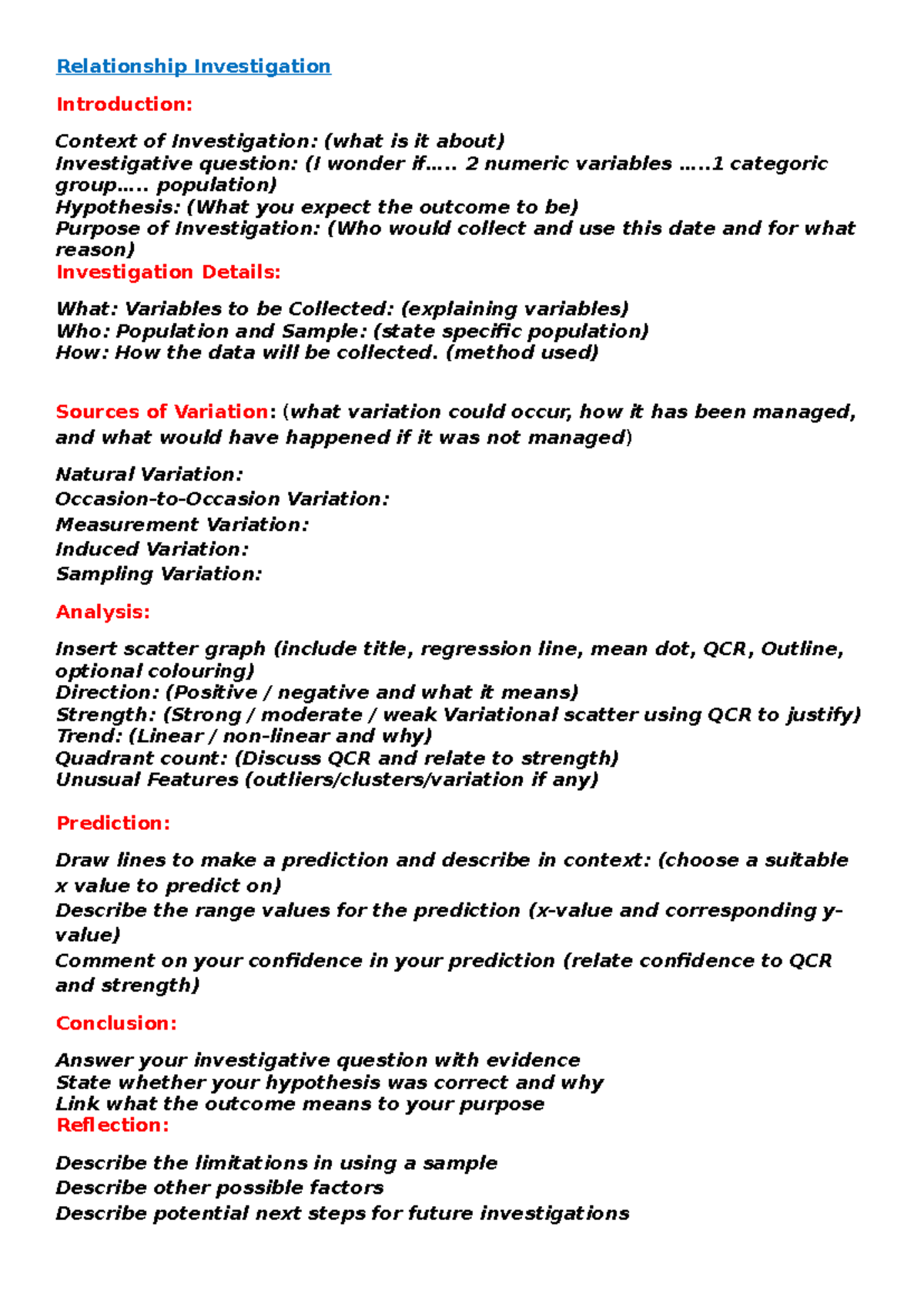 Investigative Report: Relationship Analysis & Findings (Rel Steps ...