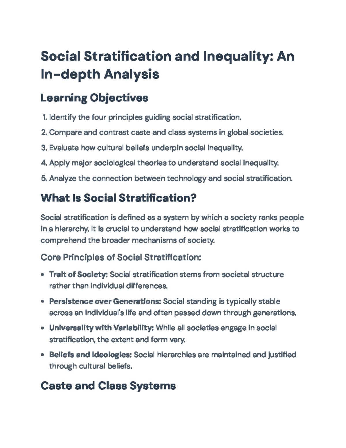 Social Stratification and Inequality: Key Concepts and Theories (SOC101 ...
