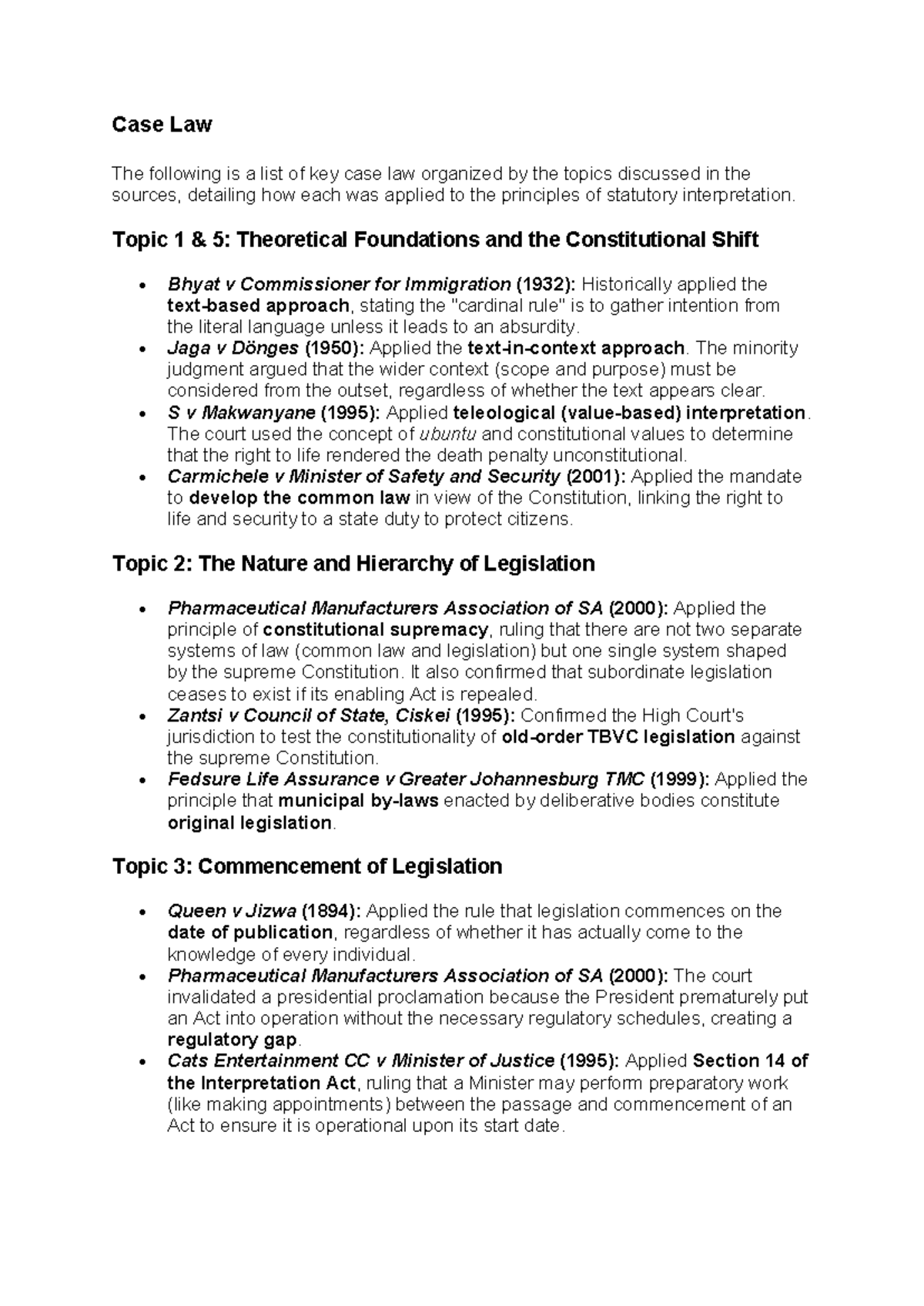 Statutory Interpretation Case Law Overview: Key Cases and Principles ...