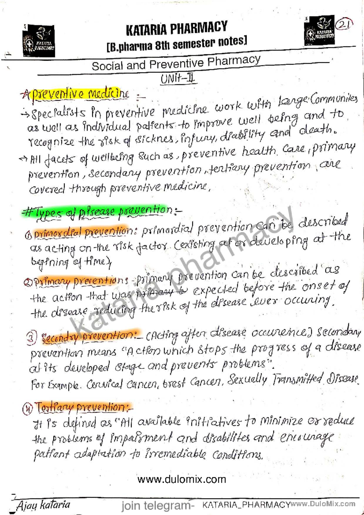8th Semester Social and Preventive Pharmacy - Unit 2 Study Notes - Studocu