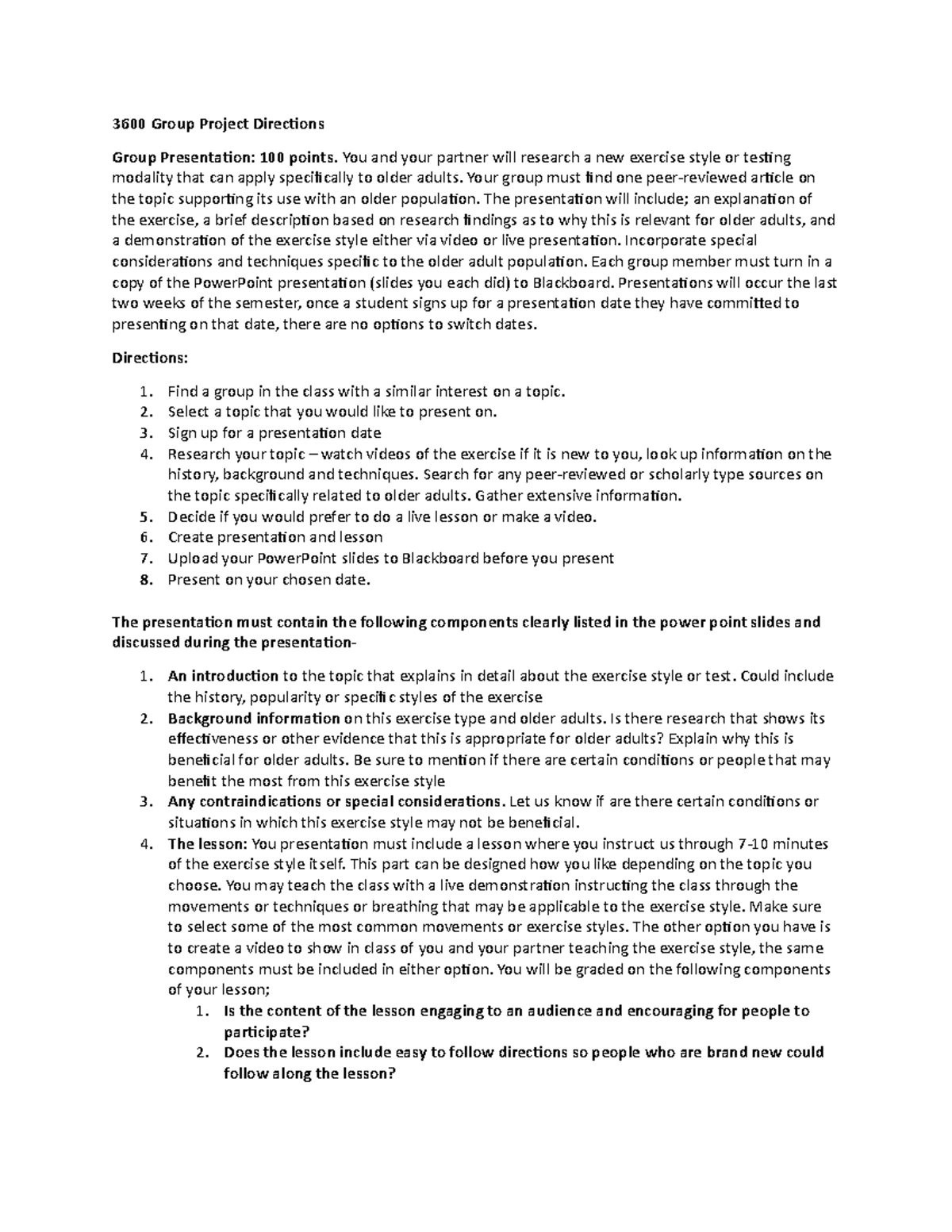 3600 Group Project Directions and rules - 3600 Group Project Directions ...