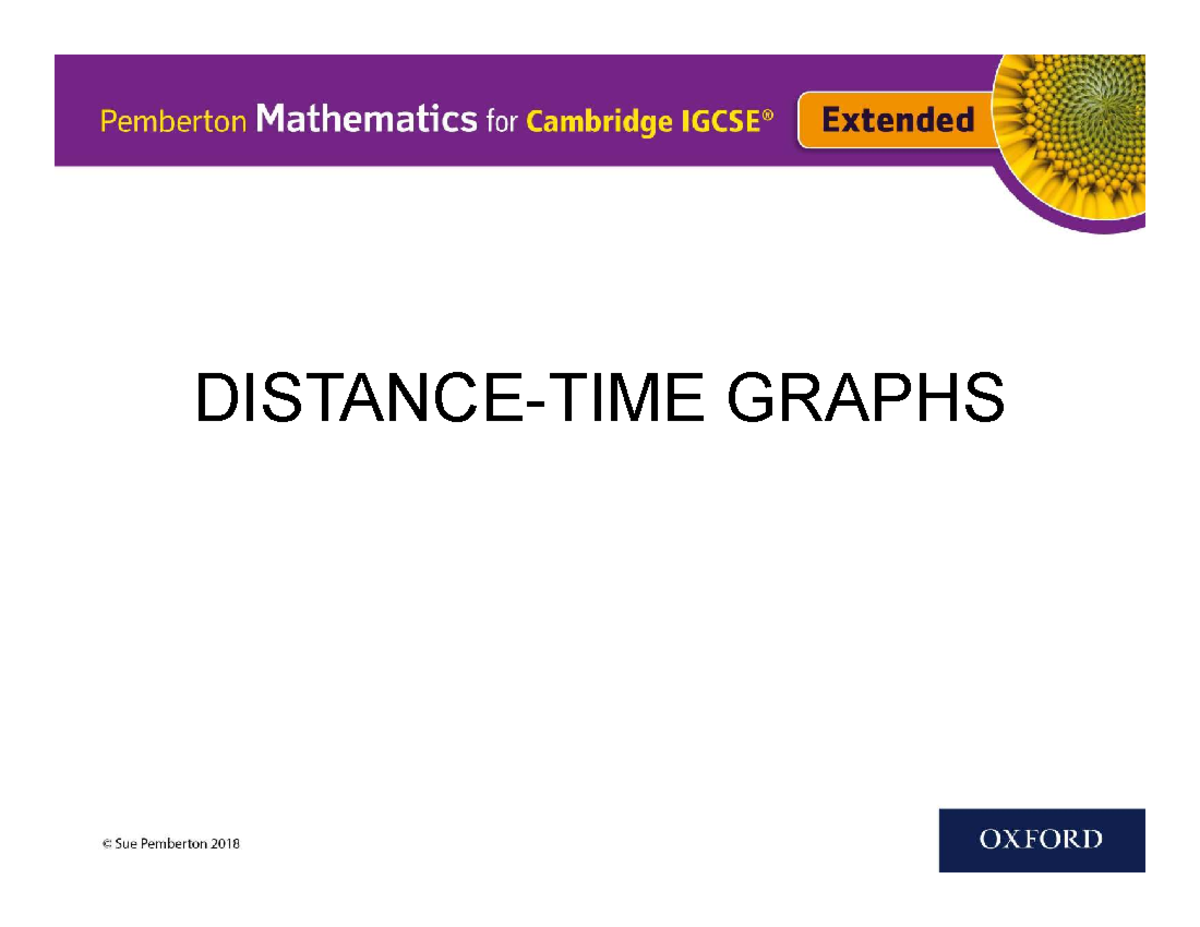 Distance-Time Graph Analysis - MATH101 Lecture Notes - Studocu