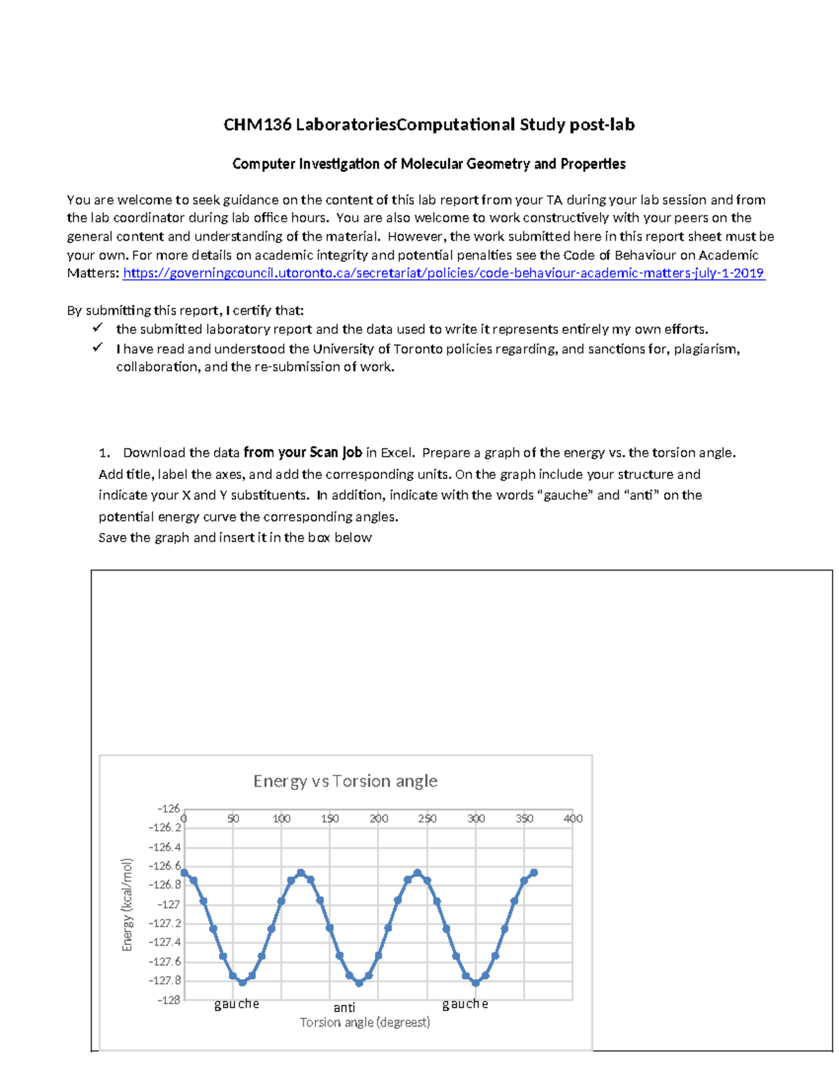 CHM136 Final Lab Report: Computational Study of Molecular Geometry ...