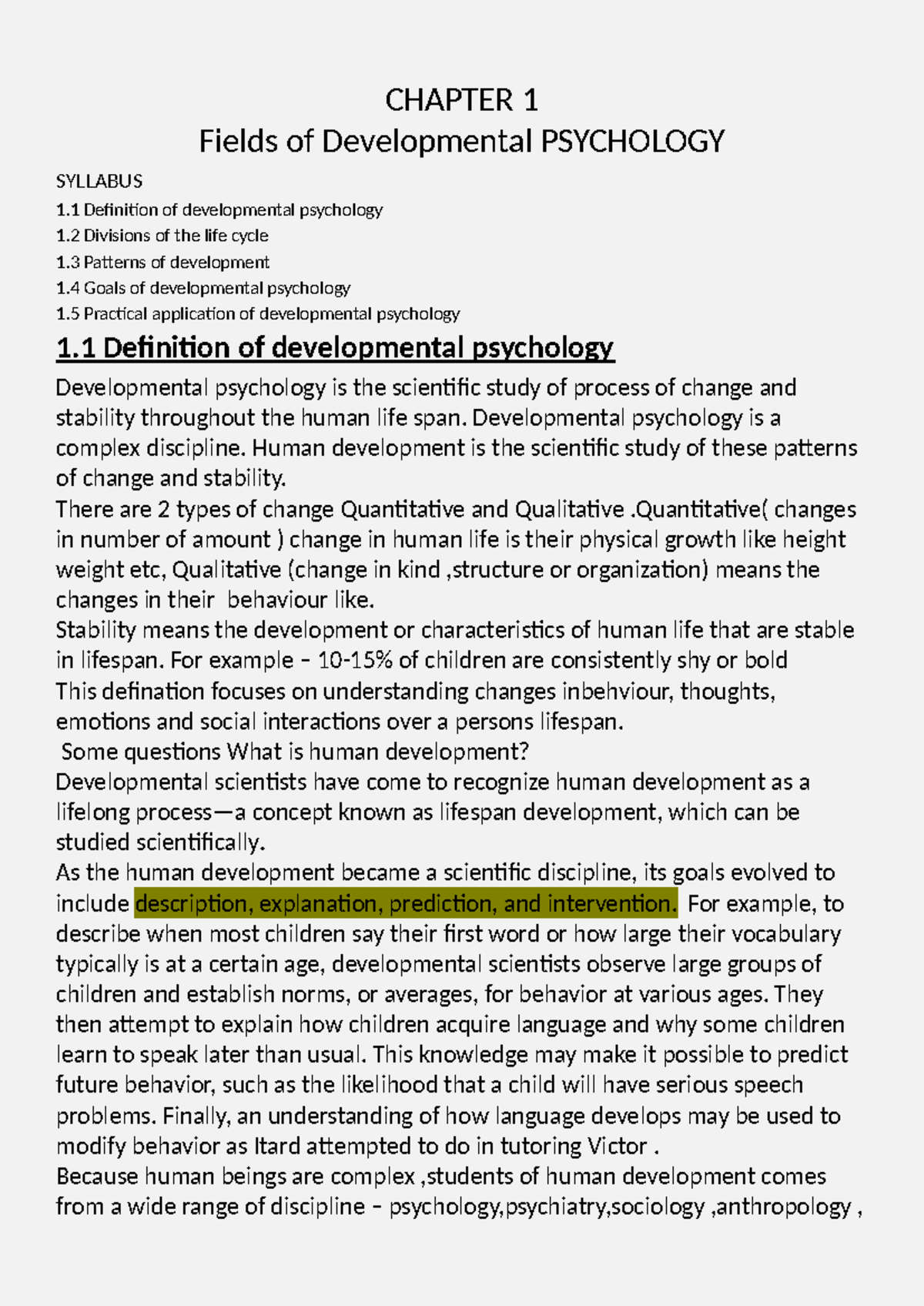 CHAPTER 1: Introduction to Developmental Psychology (PSY 101) - Studocu