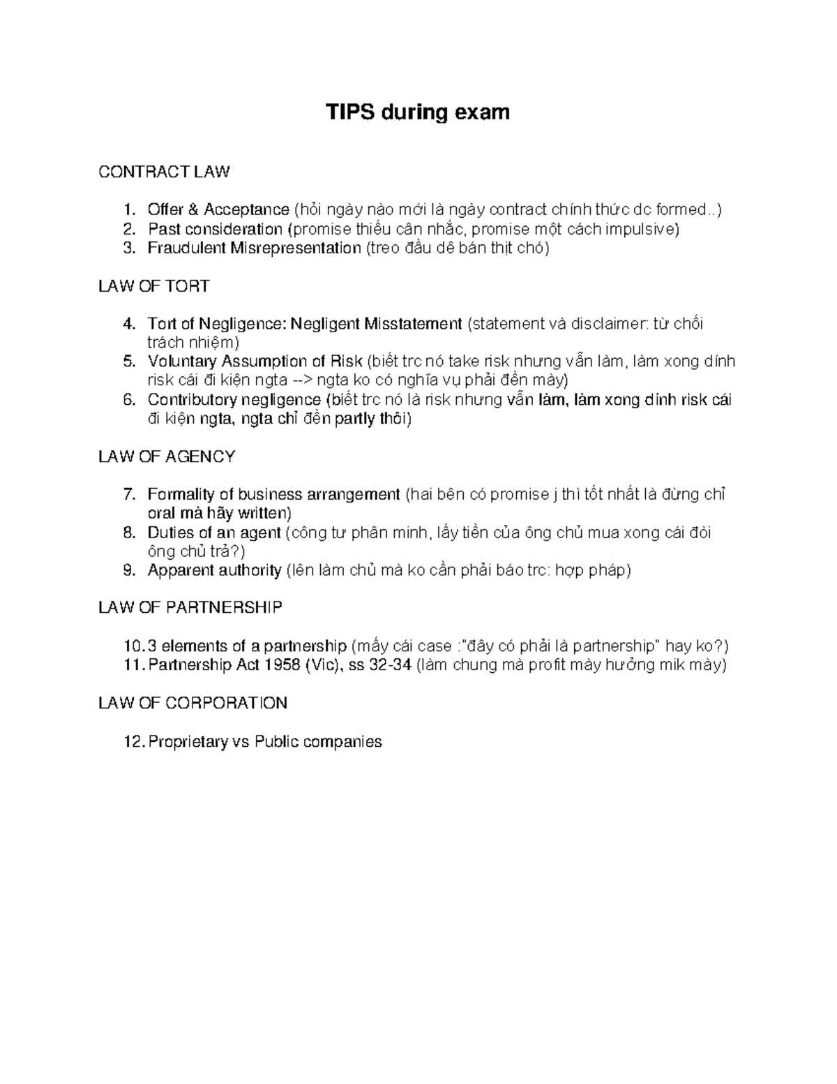 Contract Law Final Exam Study Tips and Key Concepts - Studocu