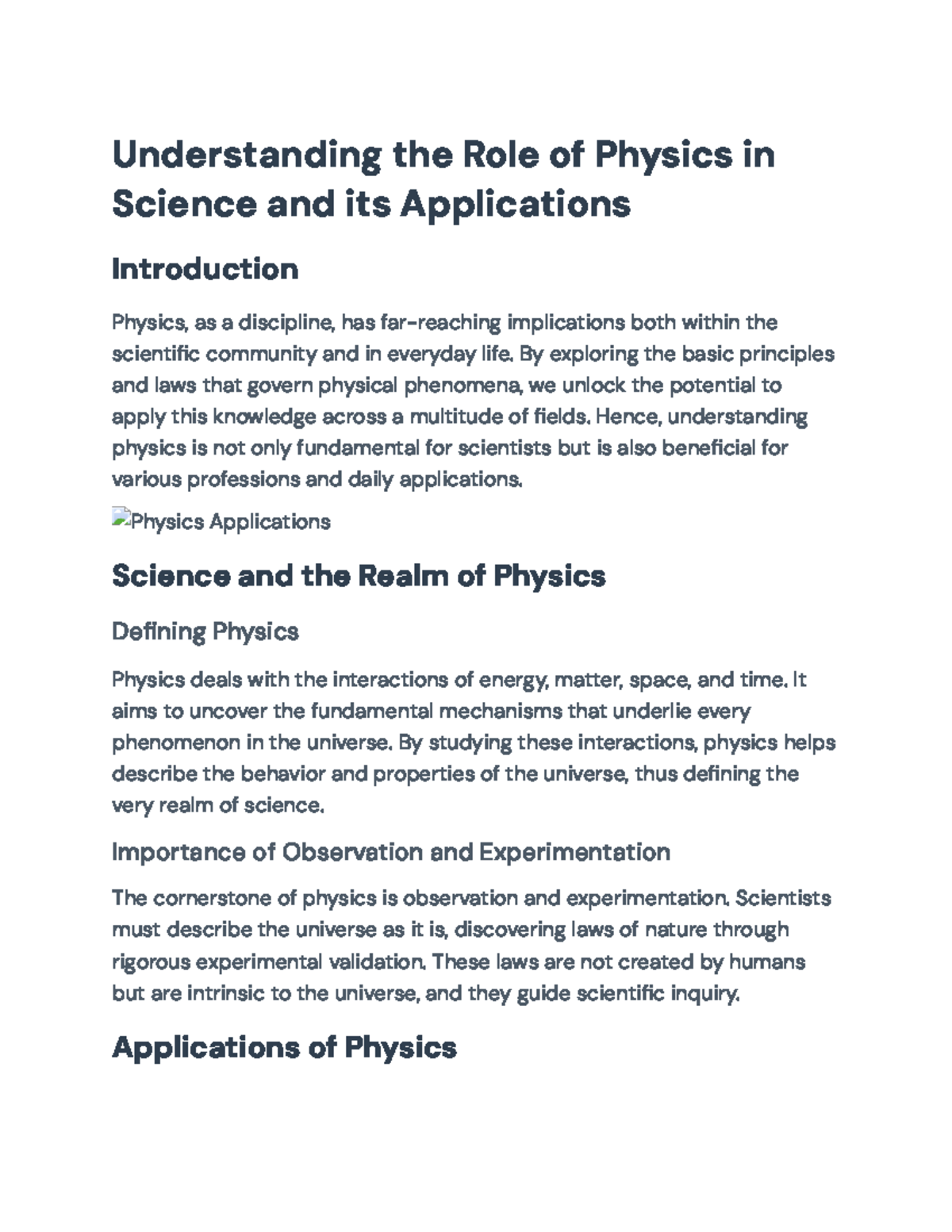 Understanding Physics: Its Importance and Applications in Everyday Life ...