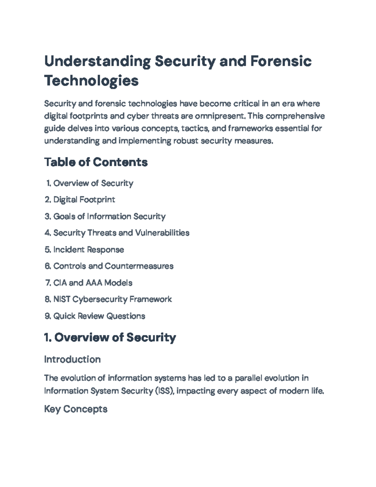 Security & Forensic Tech: A Complete Guide to Cyber Defense - Studocu