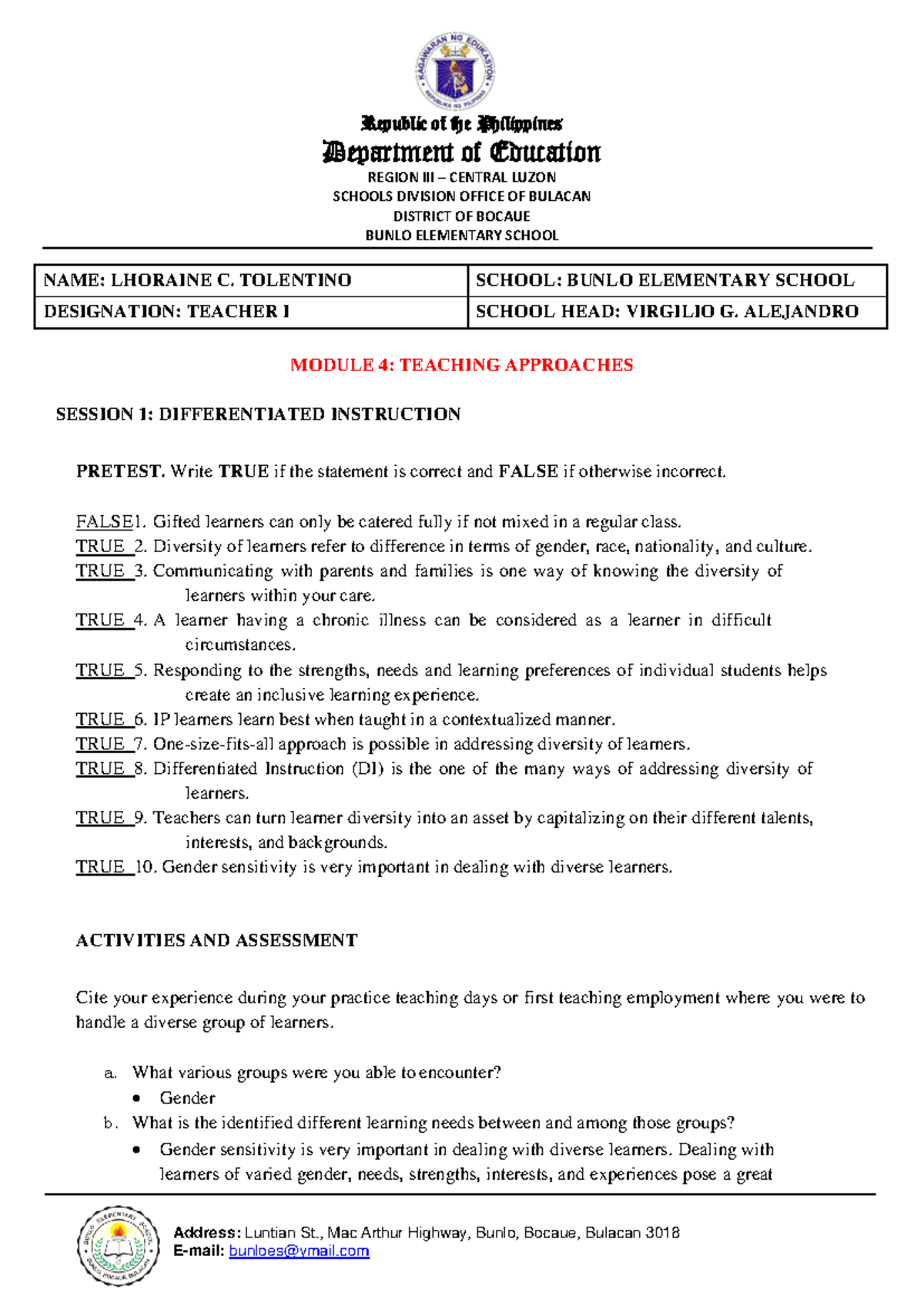 TIP Module 4 Answer Sheet - Department of Education REGION III ...