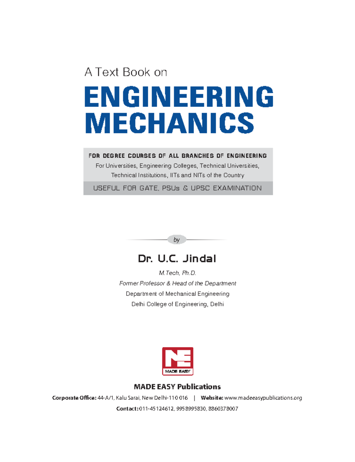 Engineering Mechanics: A Comprehensive Textbook by Dr. U.C. Jindal - Studocu