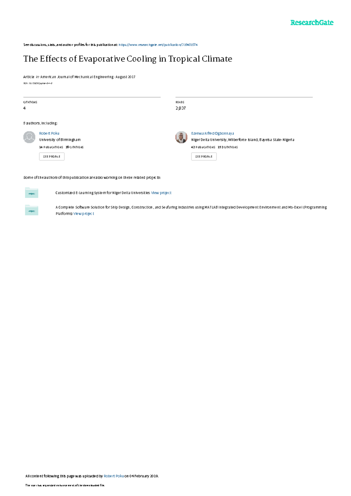 The Effects of Evaporative Cooling in Tropical Cli - See discussions ...