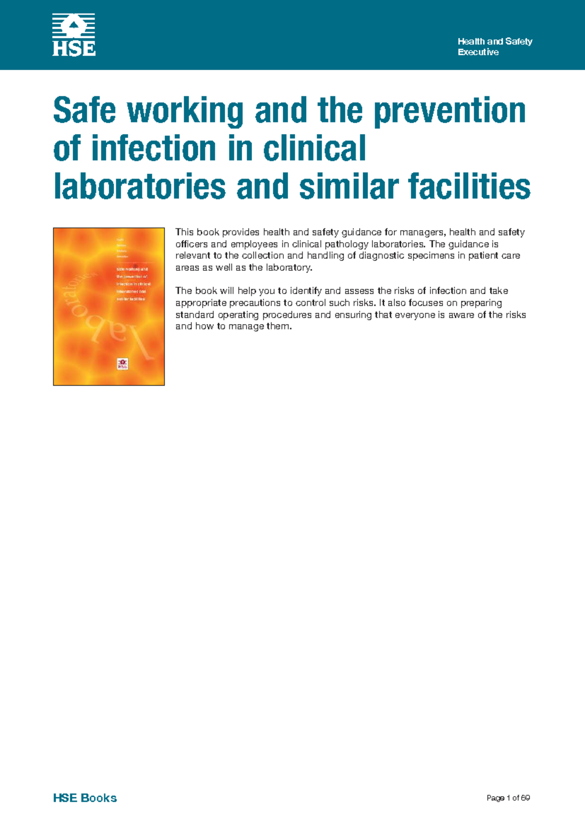 HSE Guidance: Safe Working & Infection Prevention in Clinical Labs ...