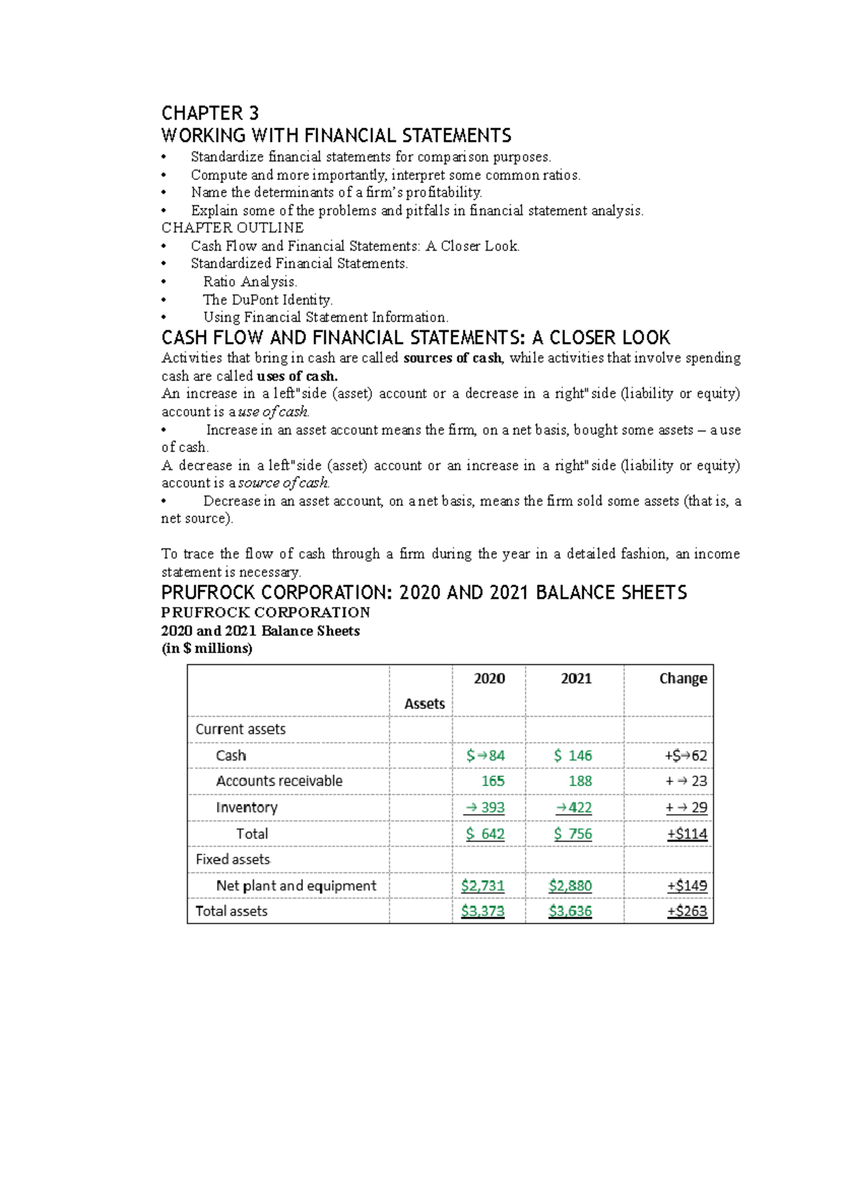 TCDN Chap 3 - Financial Statements Analysis (FIN300) - Notes - Studocu