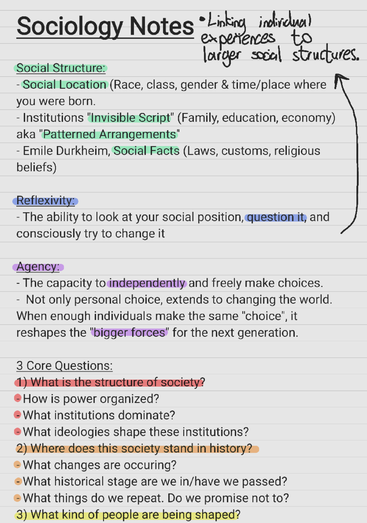 Sociology Notes: Linking Individual Experiences to Social Structures ...