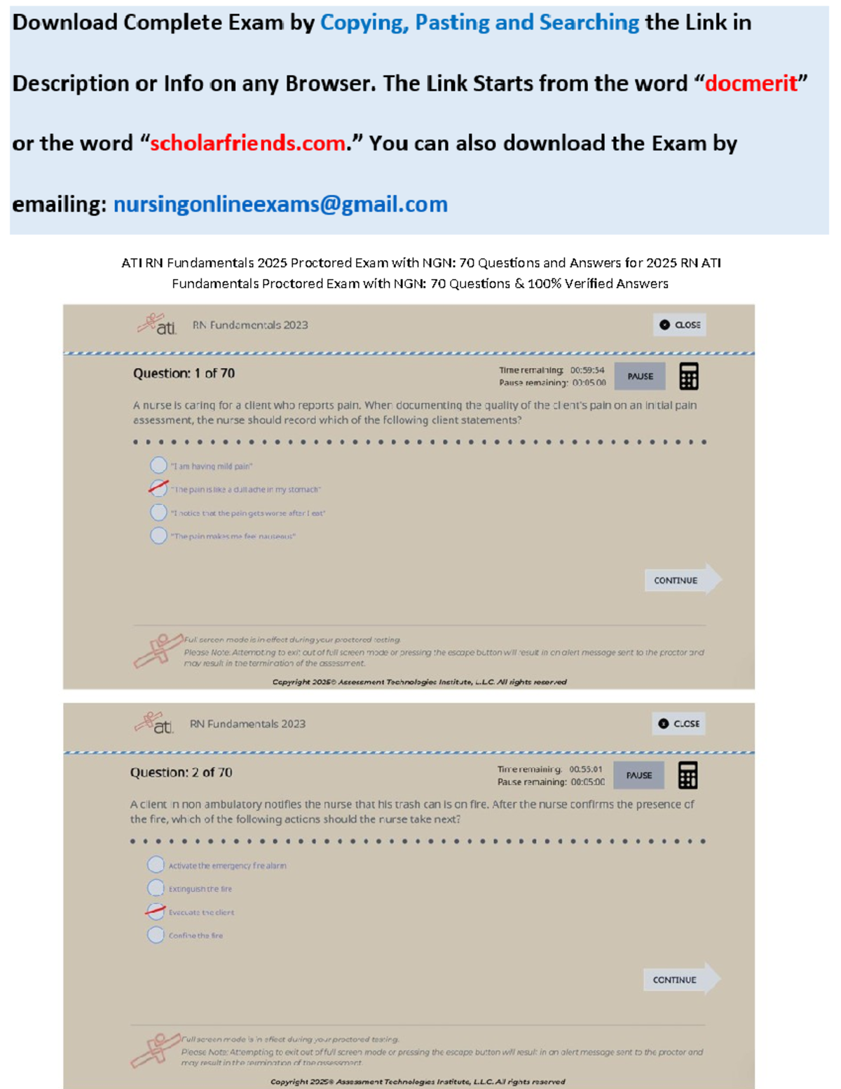 RN ATI Fundamentals 2025 Proctored Exam: 70 NGN Questions & Answers ...