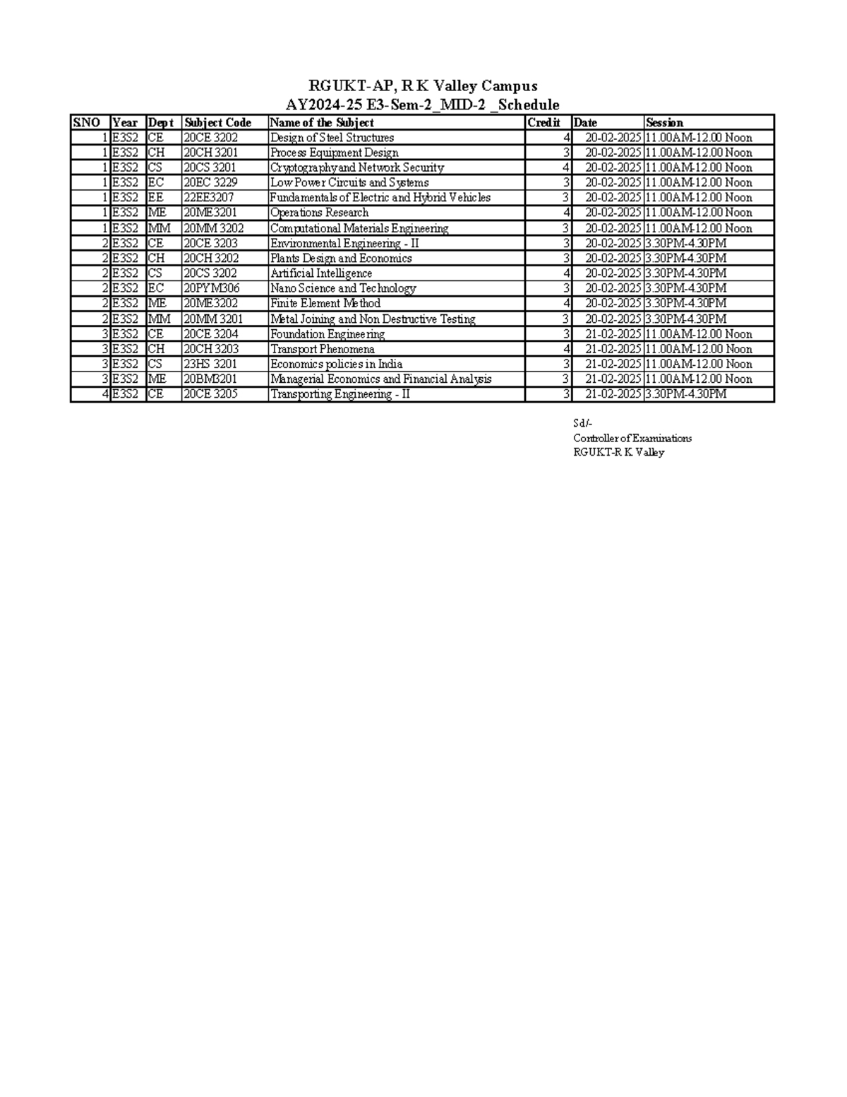 E3MID-2 - Midterm Exam Schedule for AY2024-25 Session - Studocu