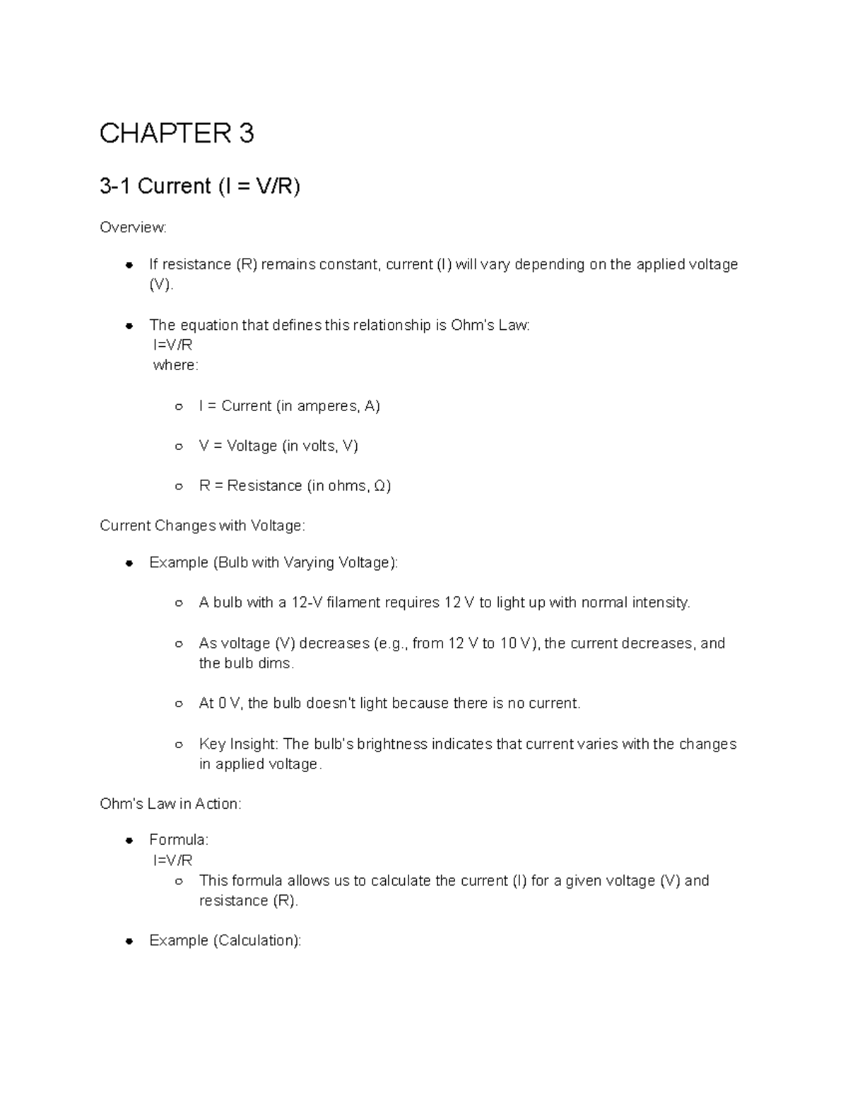 Chapter 3 - Current and Voltage Relationships in Basic Electronics ...