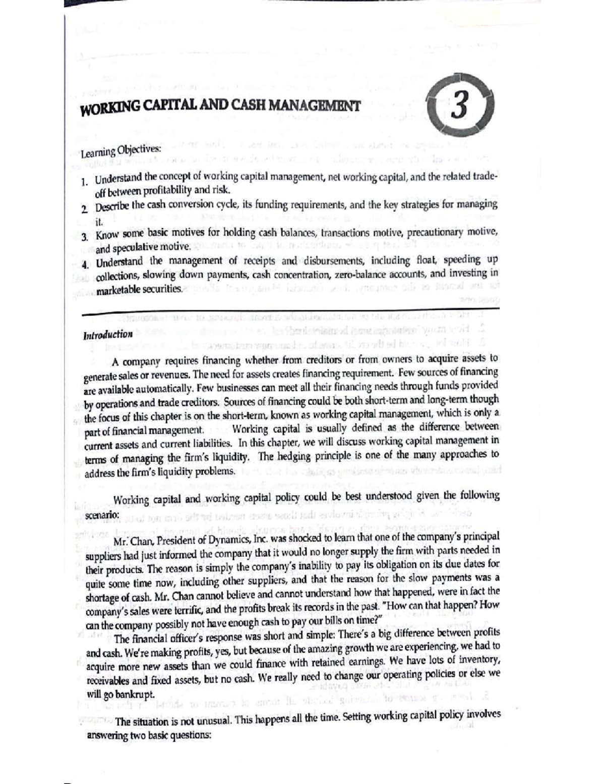 Finman CHP3 BOOK - Payonggayong - WORKING CAPITAL AND CASH MANAGEMENT 3 ...