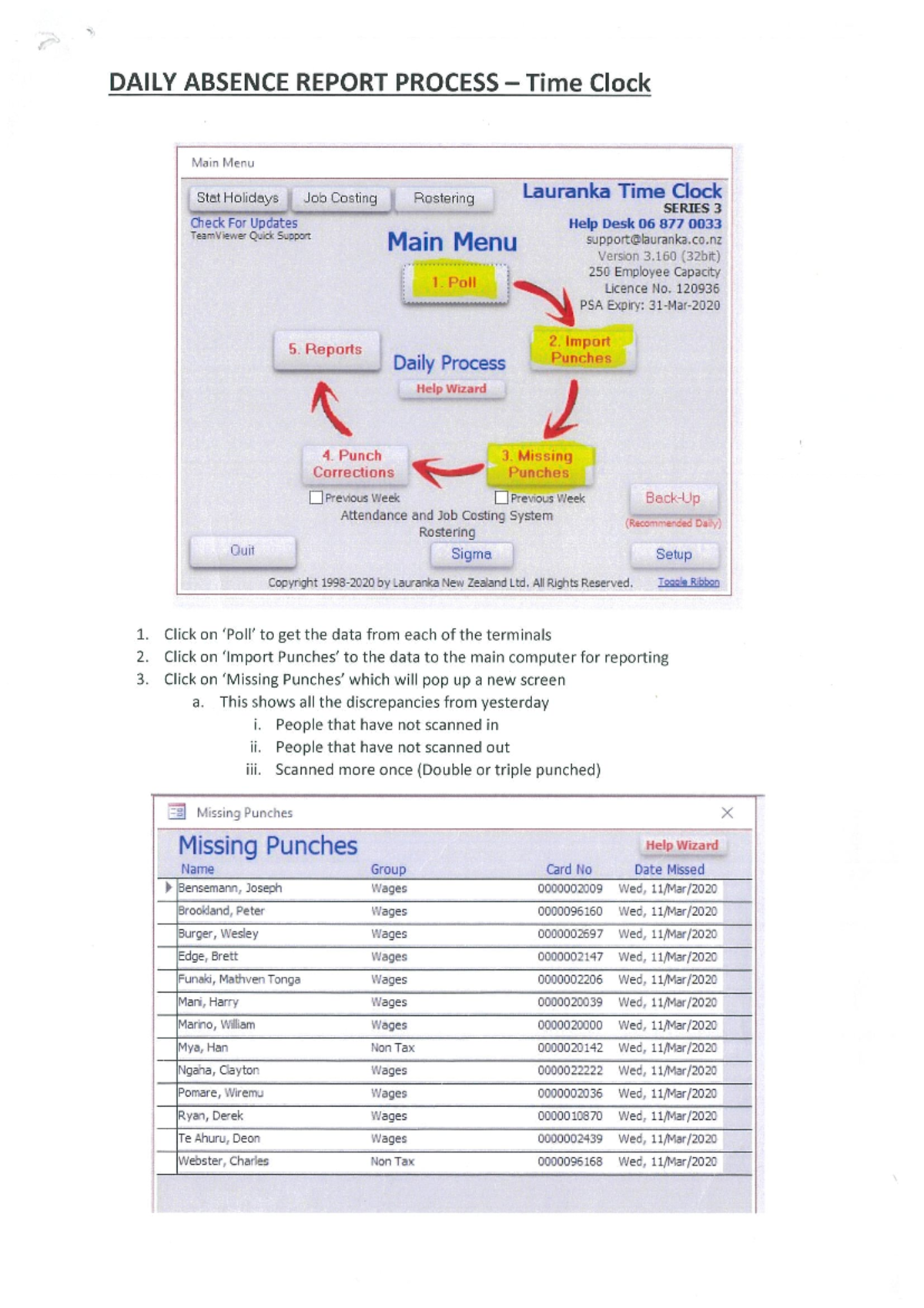 Daily Absence Report Process - DAILY ABSENCE REPORT PROCESS Time Clock ...