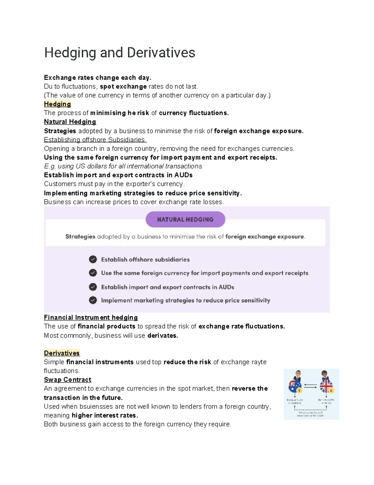 Hedging and Derivatives: Strategies for Currency Risk Management - Studocu