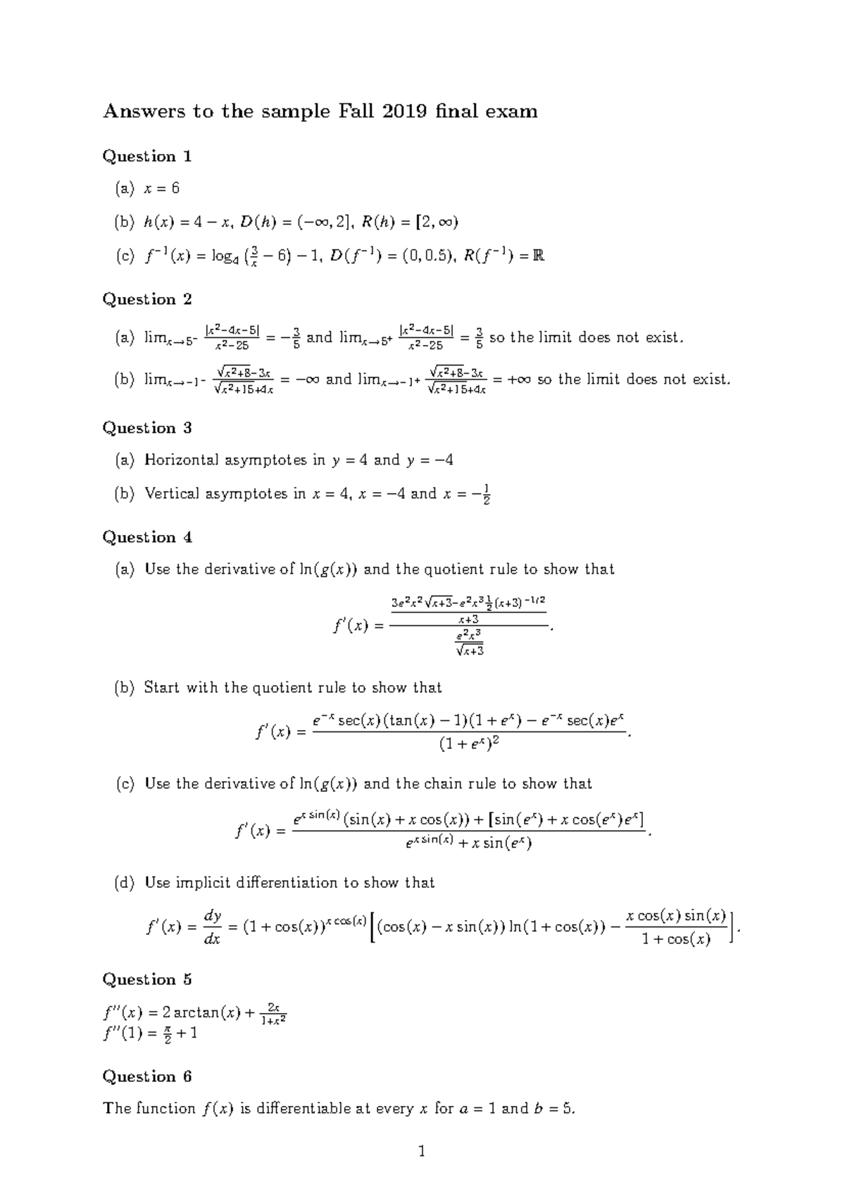 MATH203 Final Exam Solutions - Fall 2019 Practice Exam - Studocu