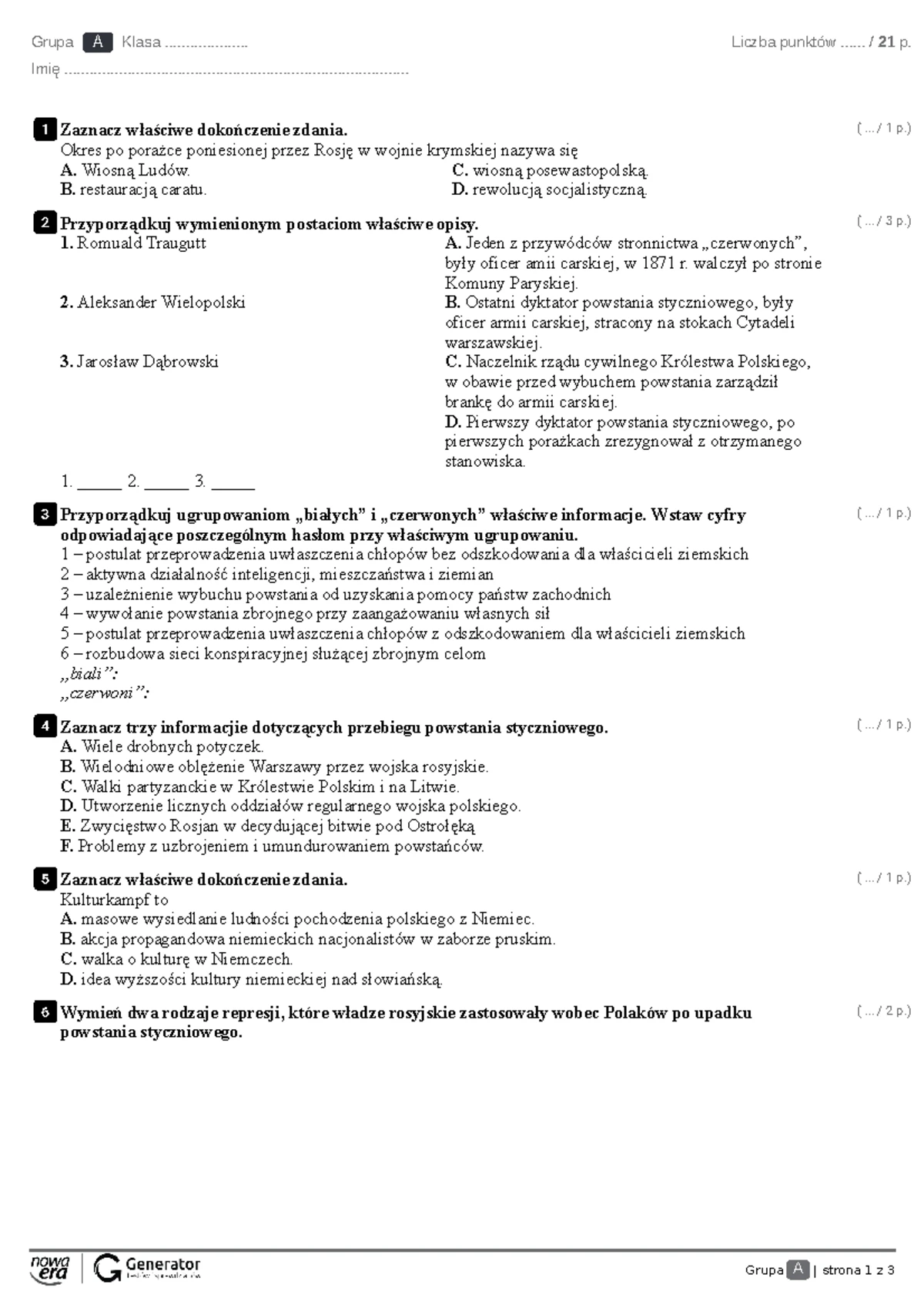 Sprawdzian Z Historii 1 Gimnazjum Diagnozujący www.studocu.com