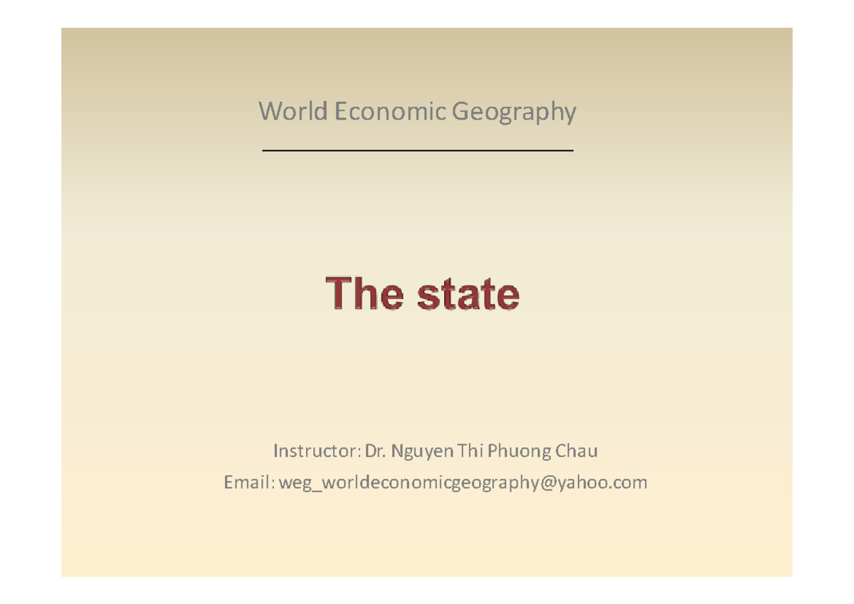 Chapter 7 State - World Economic Geography - World Economic Geography ...