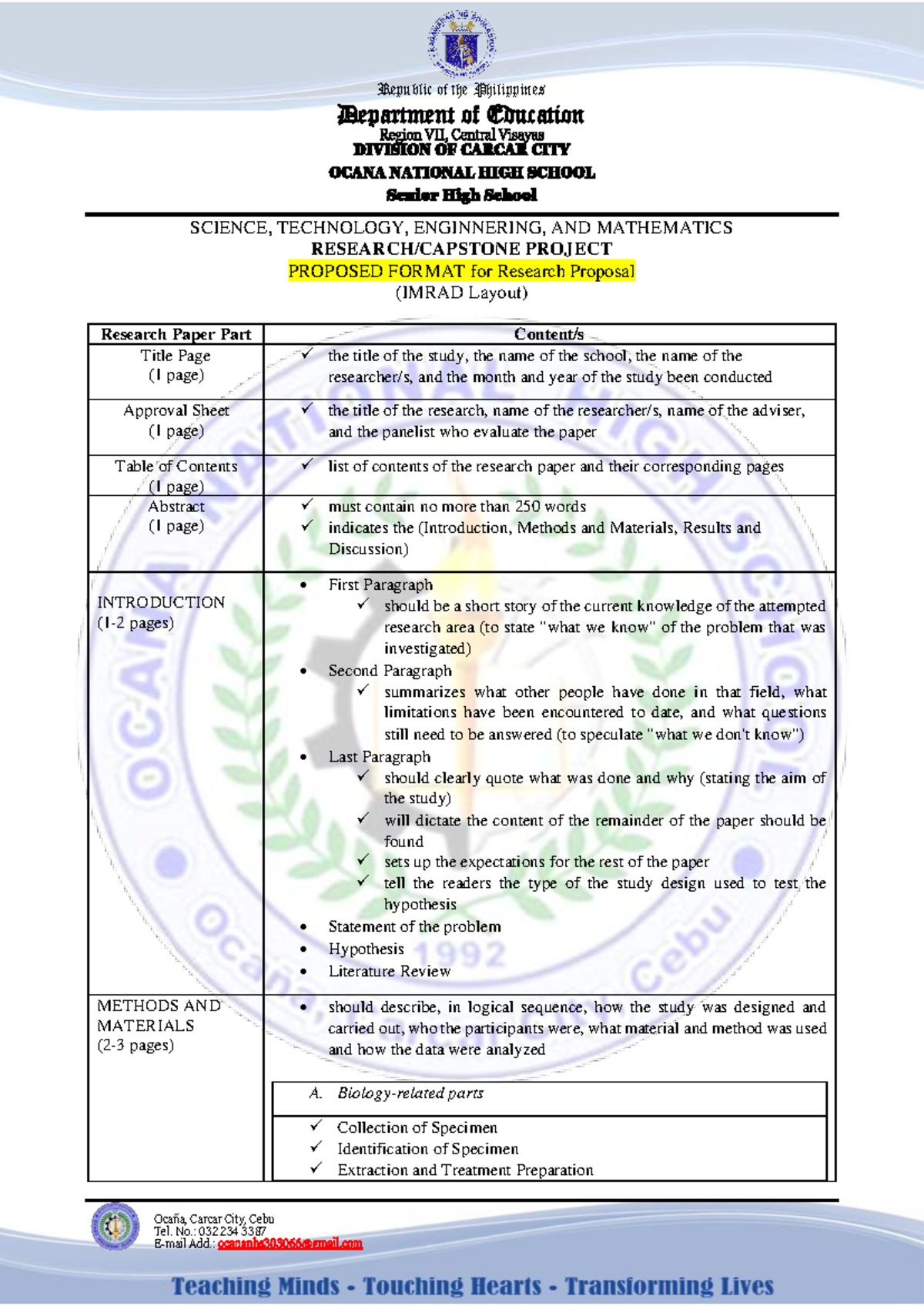 business plan project paper