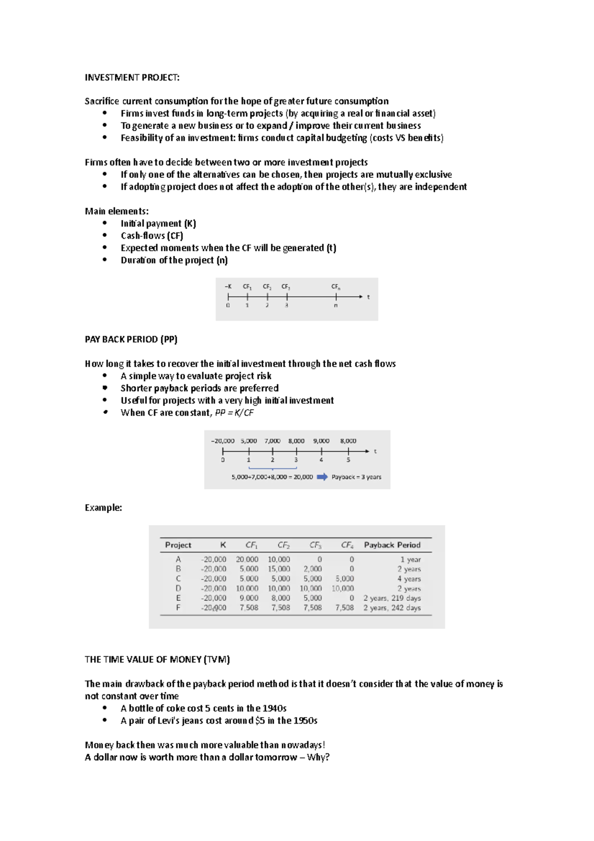 Chapter 7 Notes: Investment Decisions and Project Evaluation Techniques ...