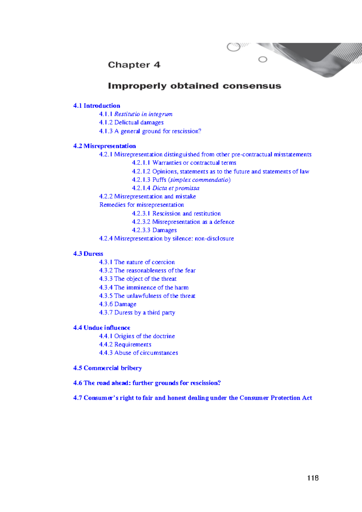 Law Of Contract Textbook 4th Pages 2 4 Introduction 4 1 Restitutio In