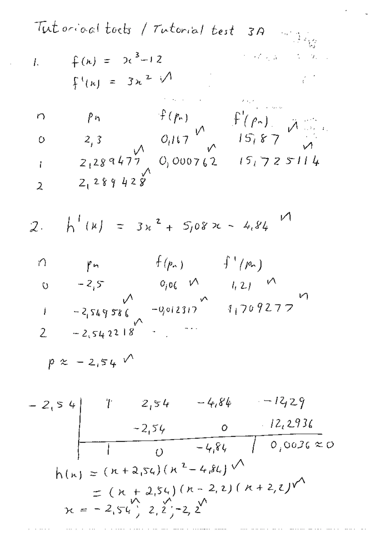 APPM222 - Tutorial Test 4A Memo and Solutions (2019) - Studocu