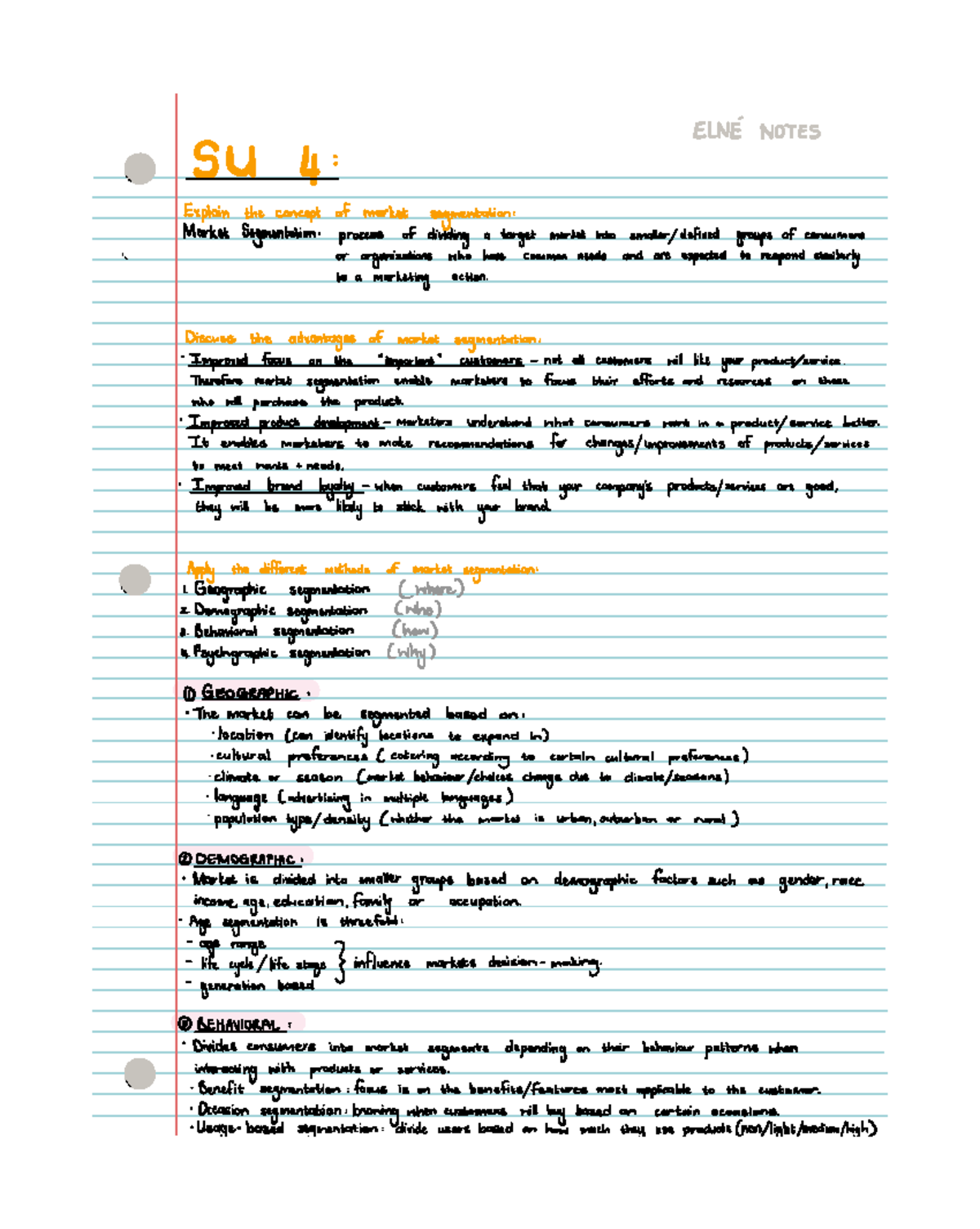 Market Segmentation Strategies & B2B Dynamics: ELNÉ Notes - Studocu