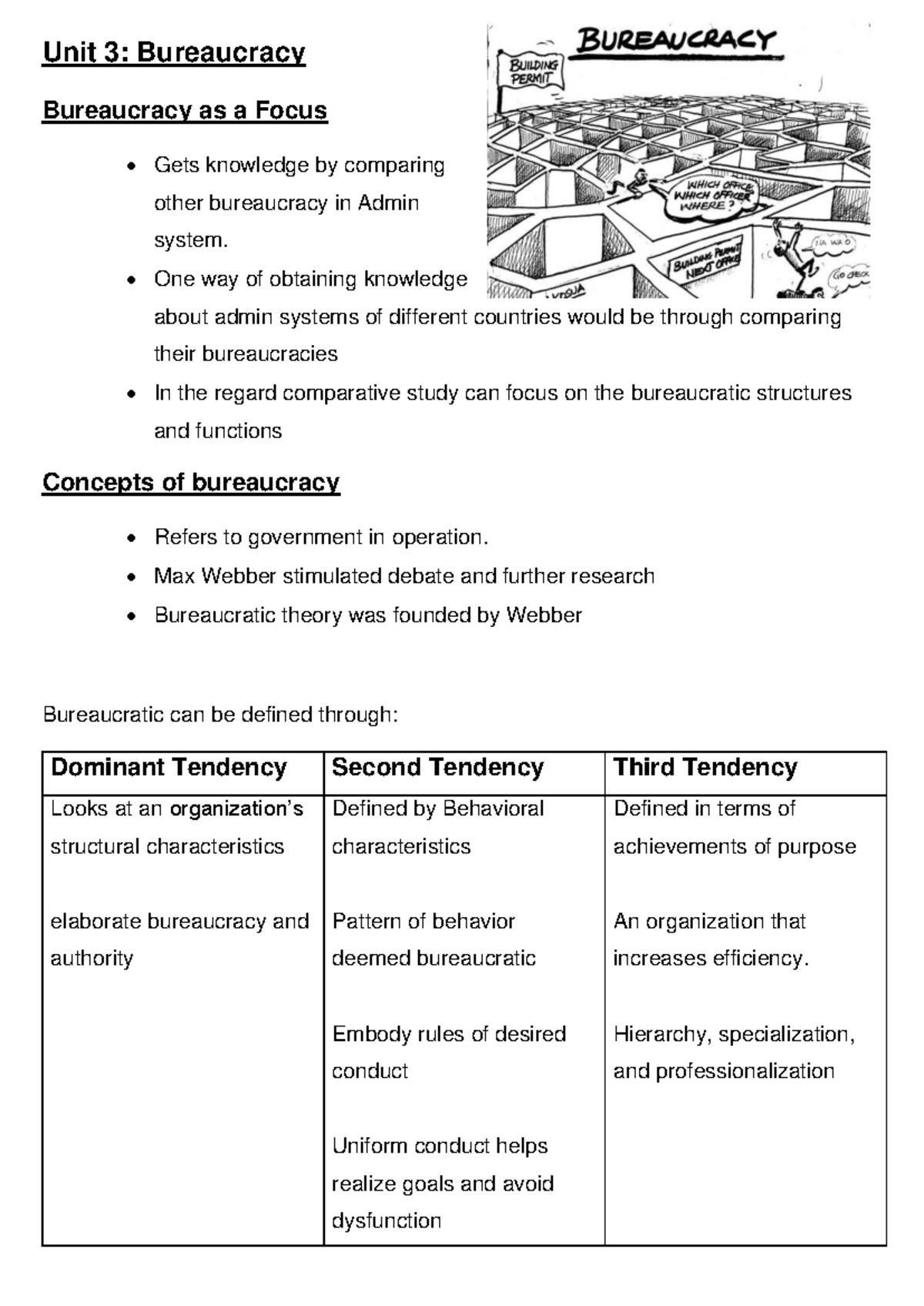PAD Unit 3: Understanding Bureaucracy in Admin Systems - Studocu