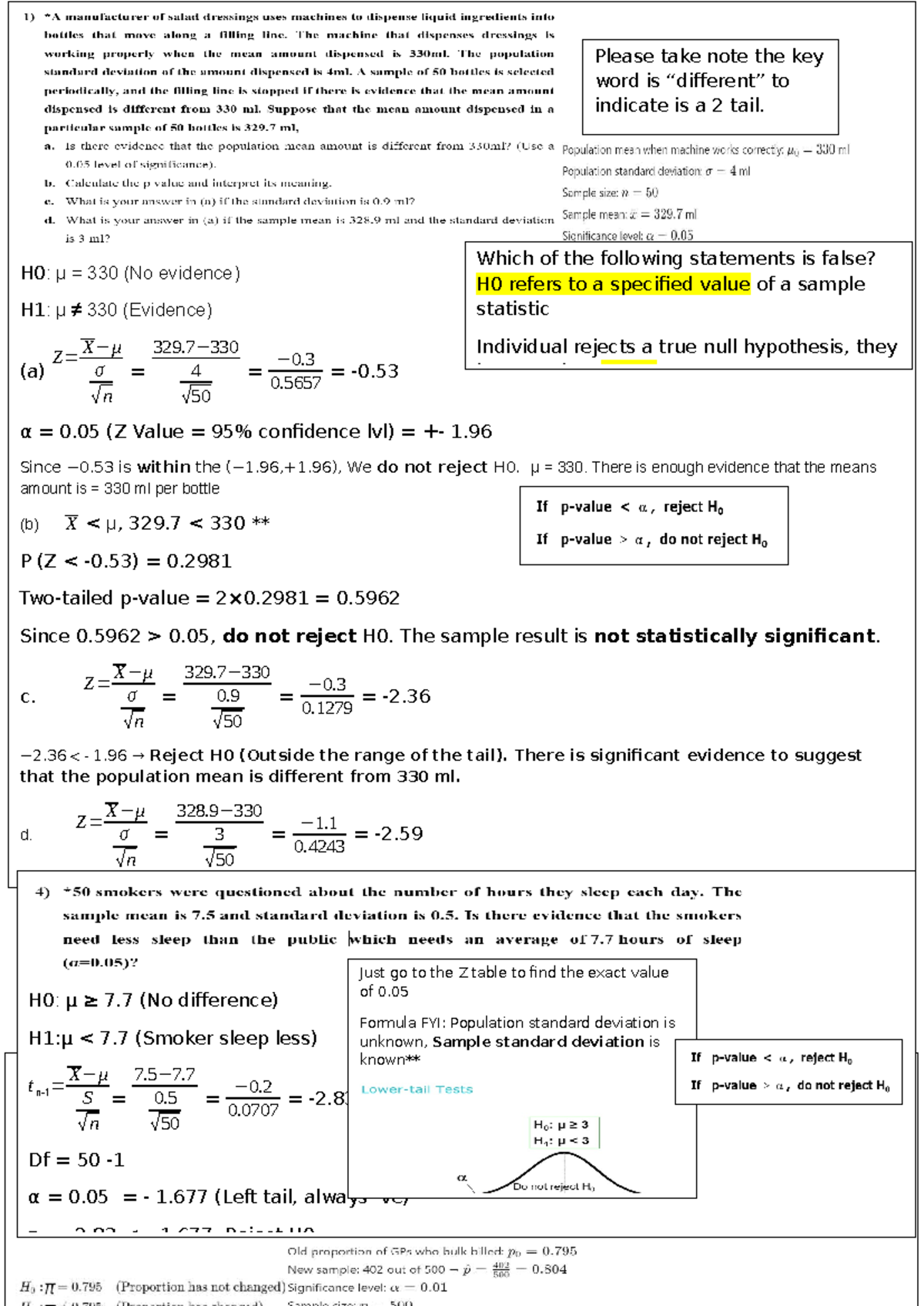 Chapter 9 Hypothesis Testing: One-Sample Tests (Statistical Analysis ...