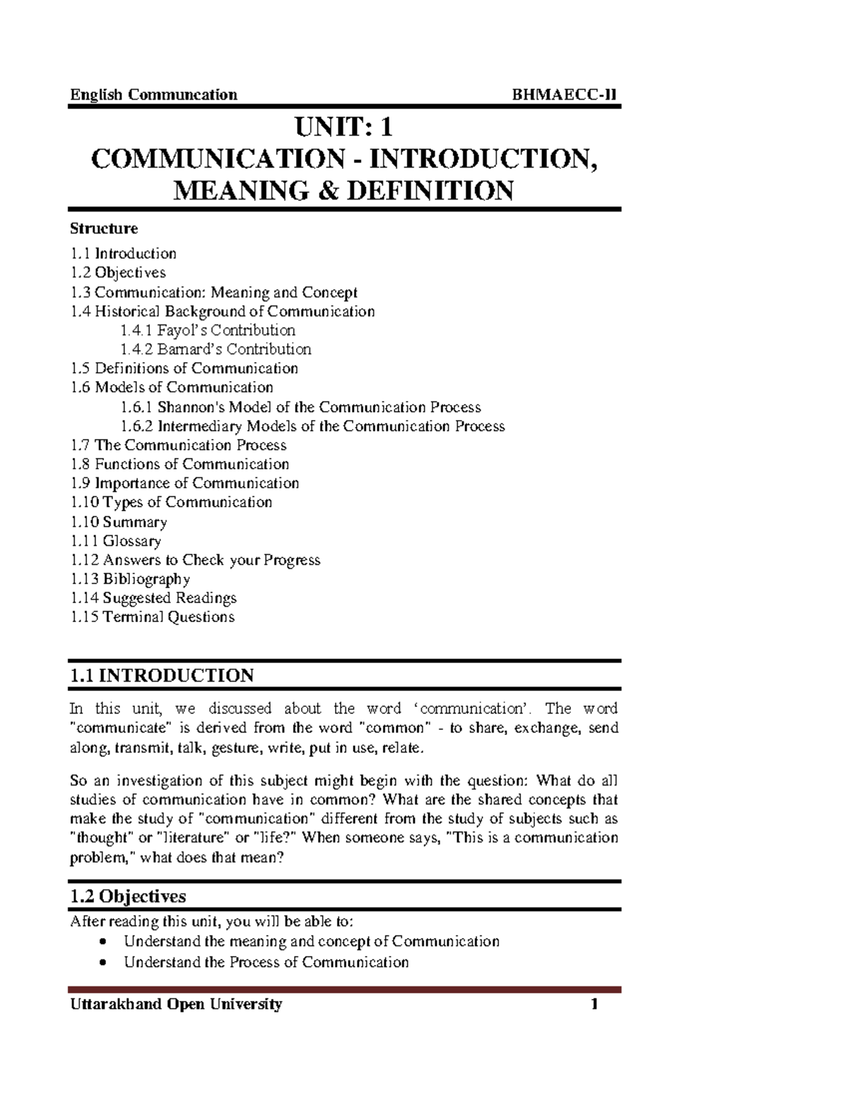 Bhmaecc-II - Lecture Notes on Business Communication Essentials - Studocu