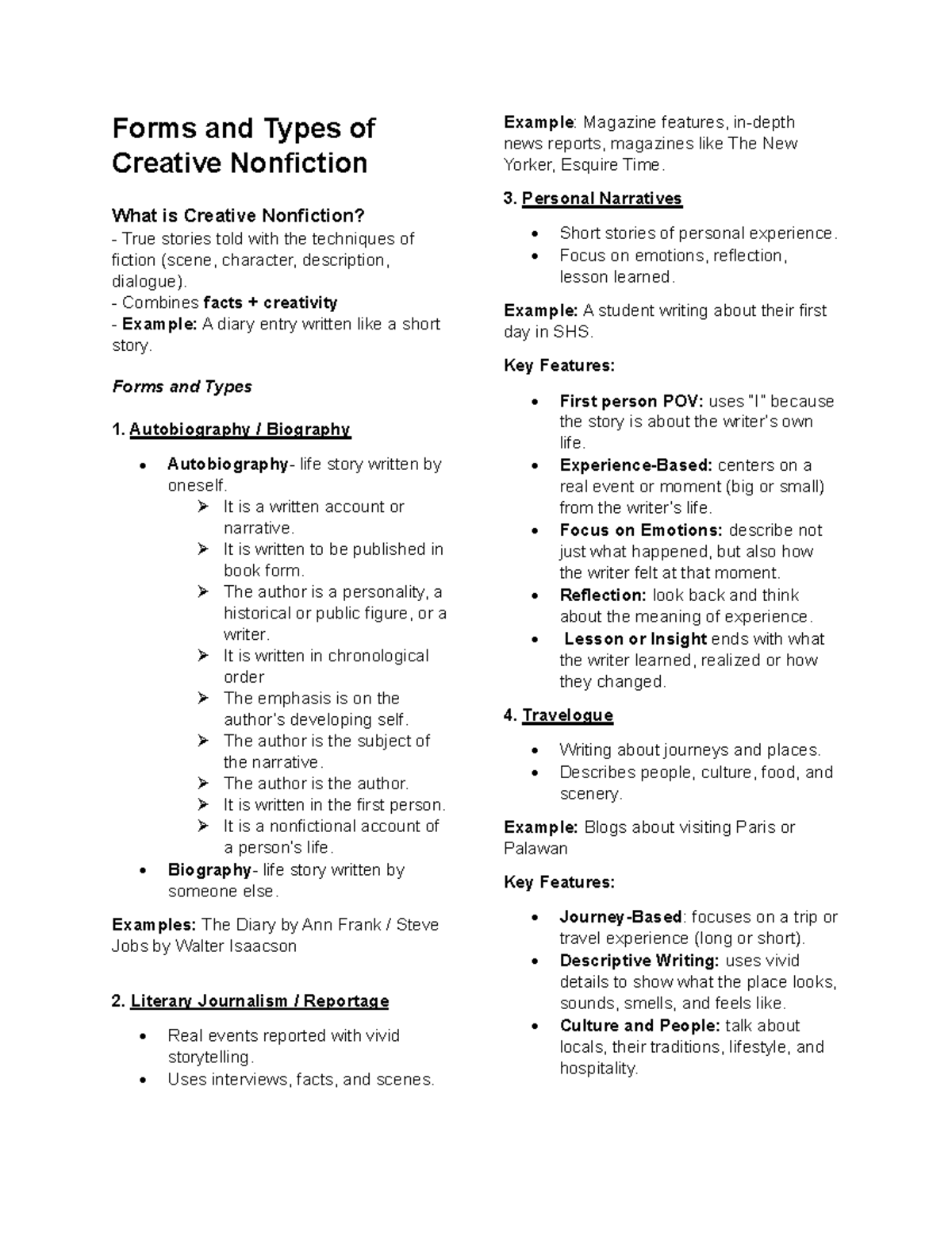 CNF - Forms and Types of Creative Nonfiction: A Comprehensive Review ...