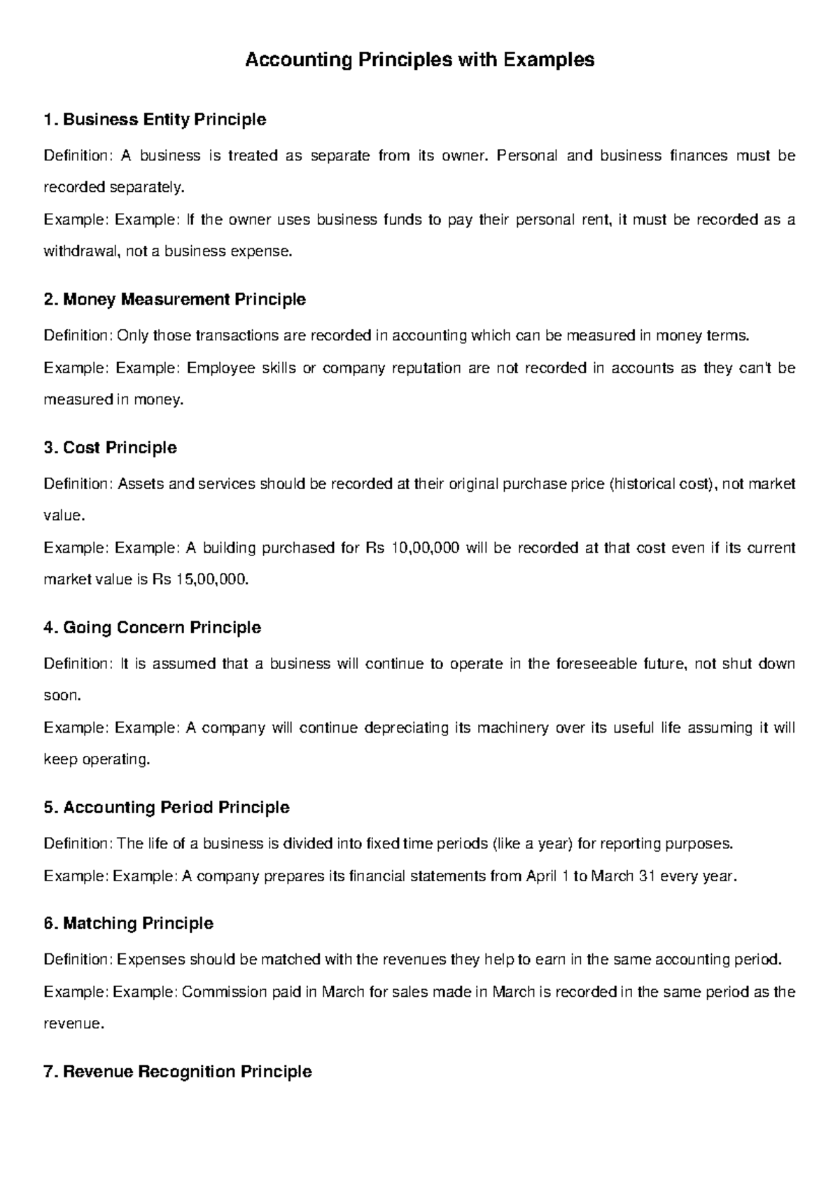 ACC101: Key Accounting Principles with Examples - Studocu