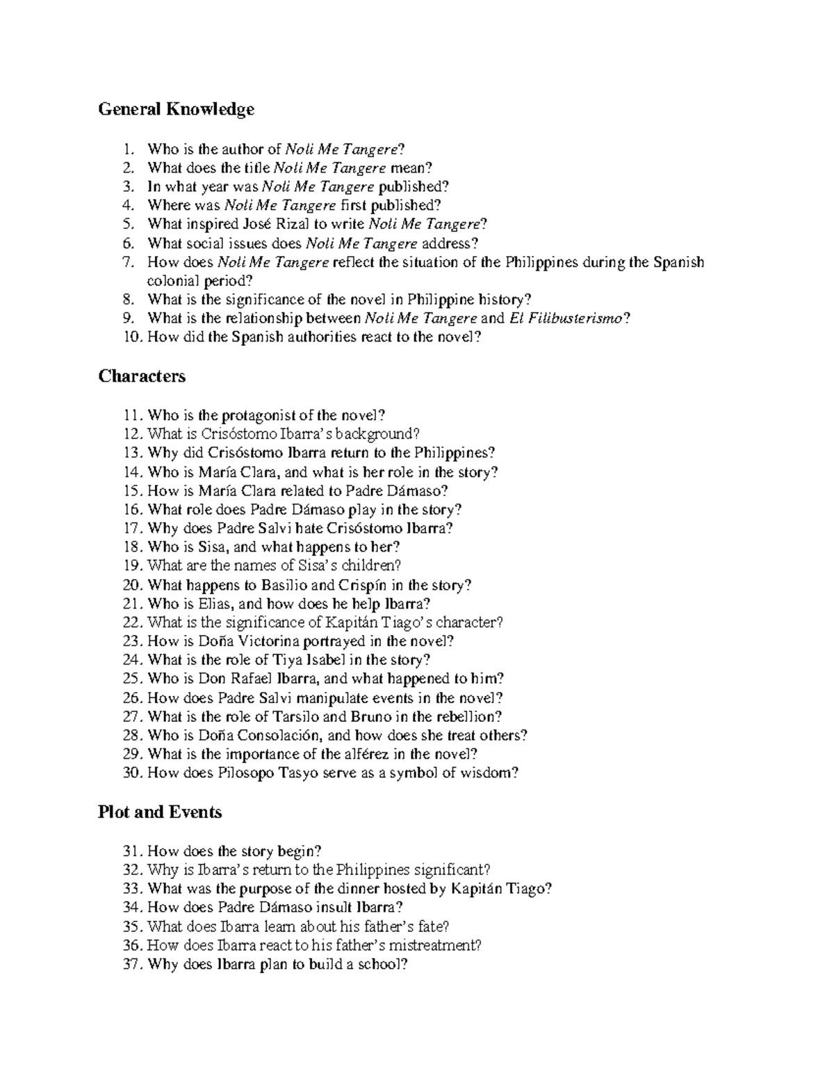 Noli - Questions - General Knowledge Who is the author of Noli Me ...