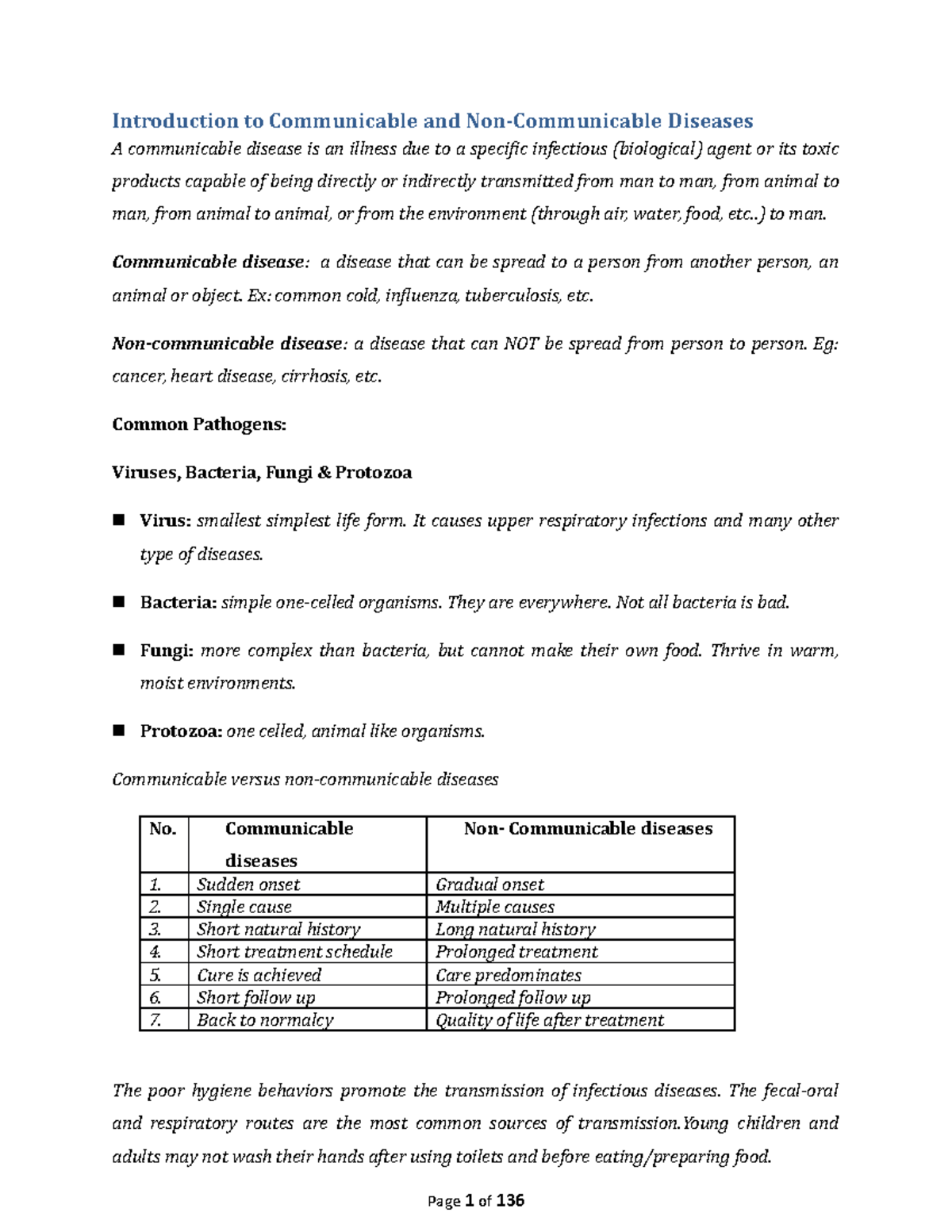 Communicable AND NCDs - NCDS - Introduction to Communicable and Non ...