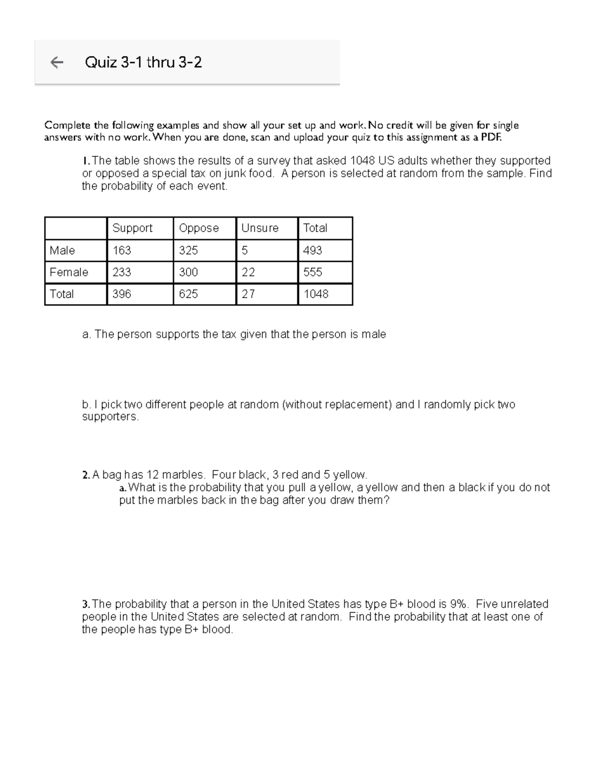 Quiz 3-1: Probability and Statistics Exercises - Studocu