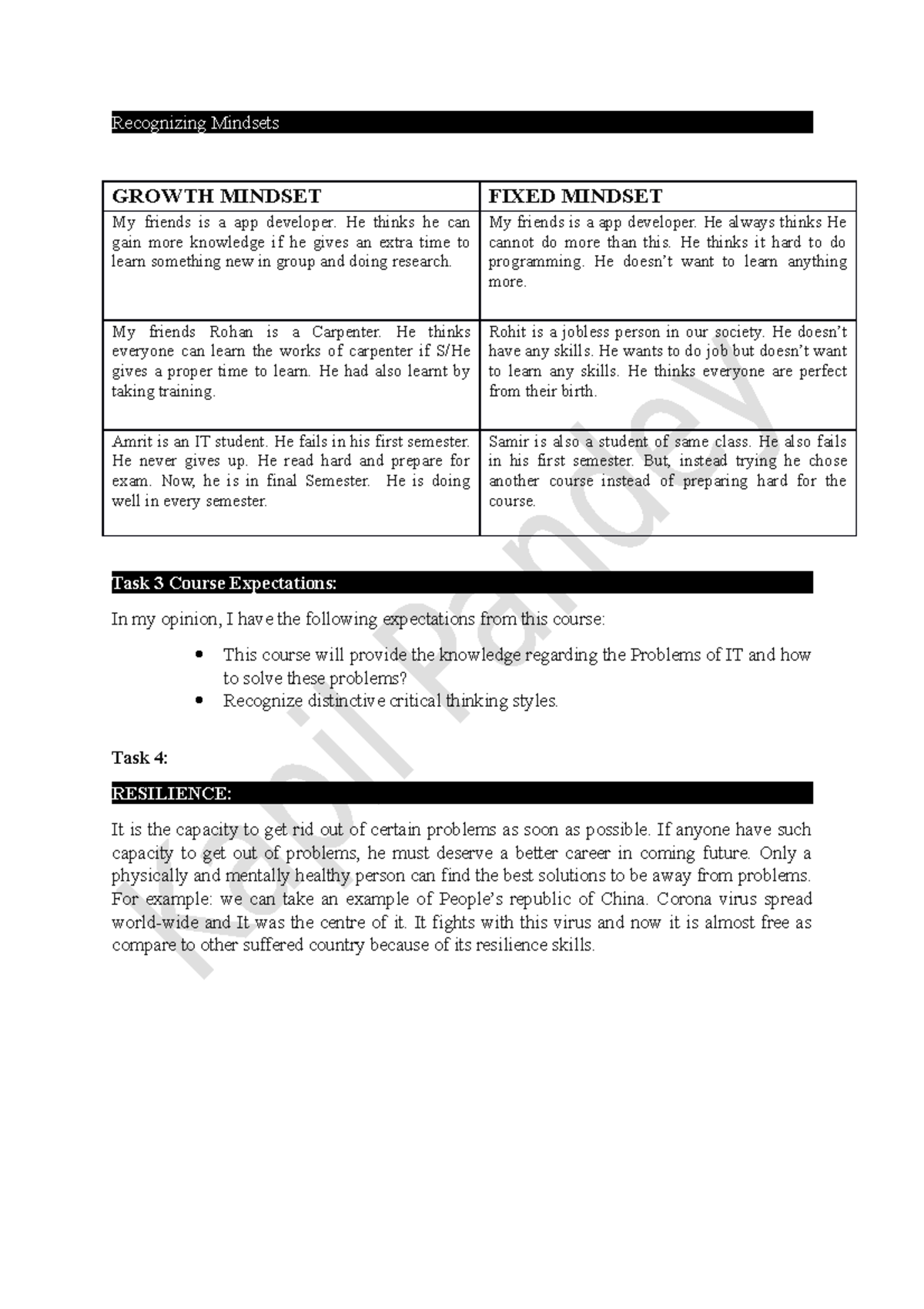 Potfolio Assignment - It might be very helpful too students ...