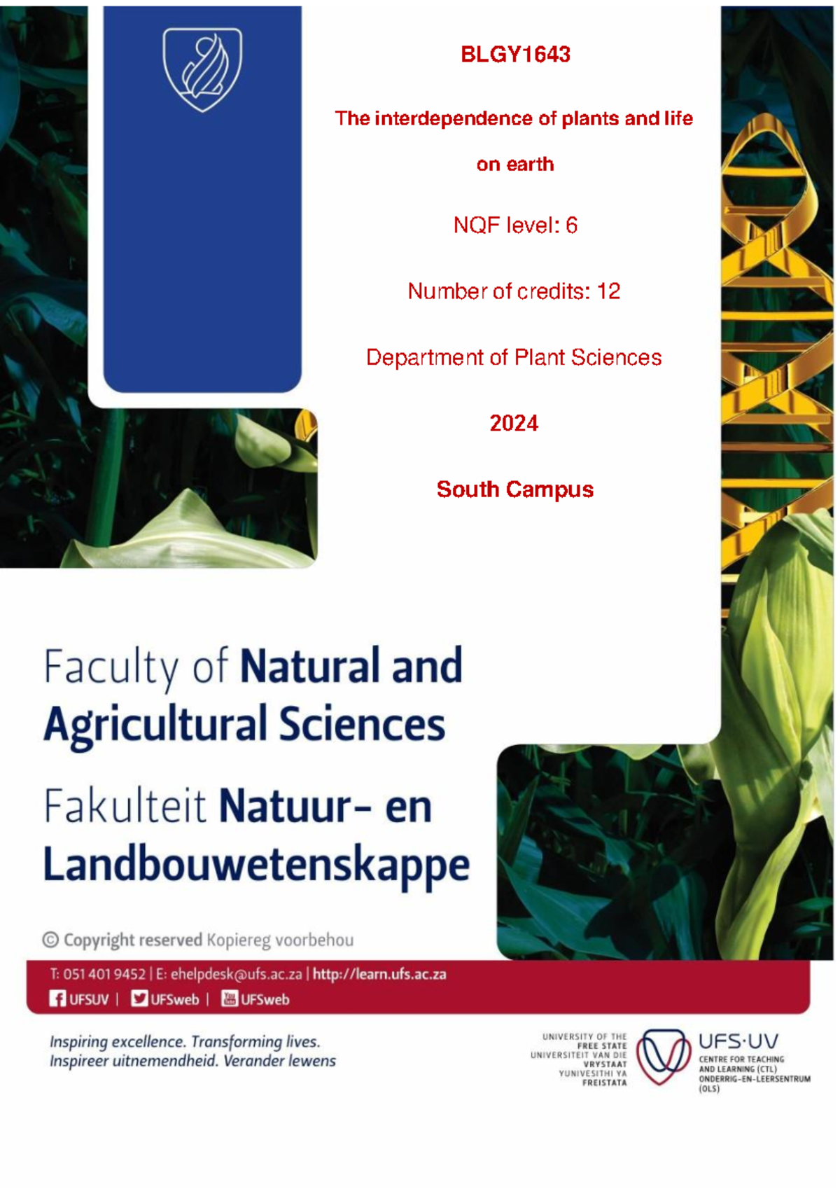 BLGY1643 Botany Module Guide: Understanding Plant Interdependence ENG ...