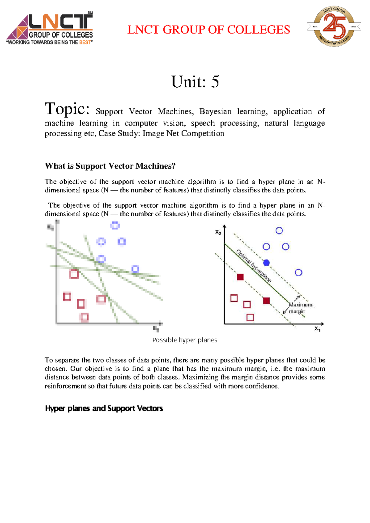 CS 601 Machine learning Unit 5: Support vector machines and ...