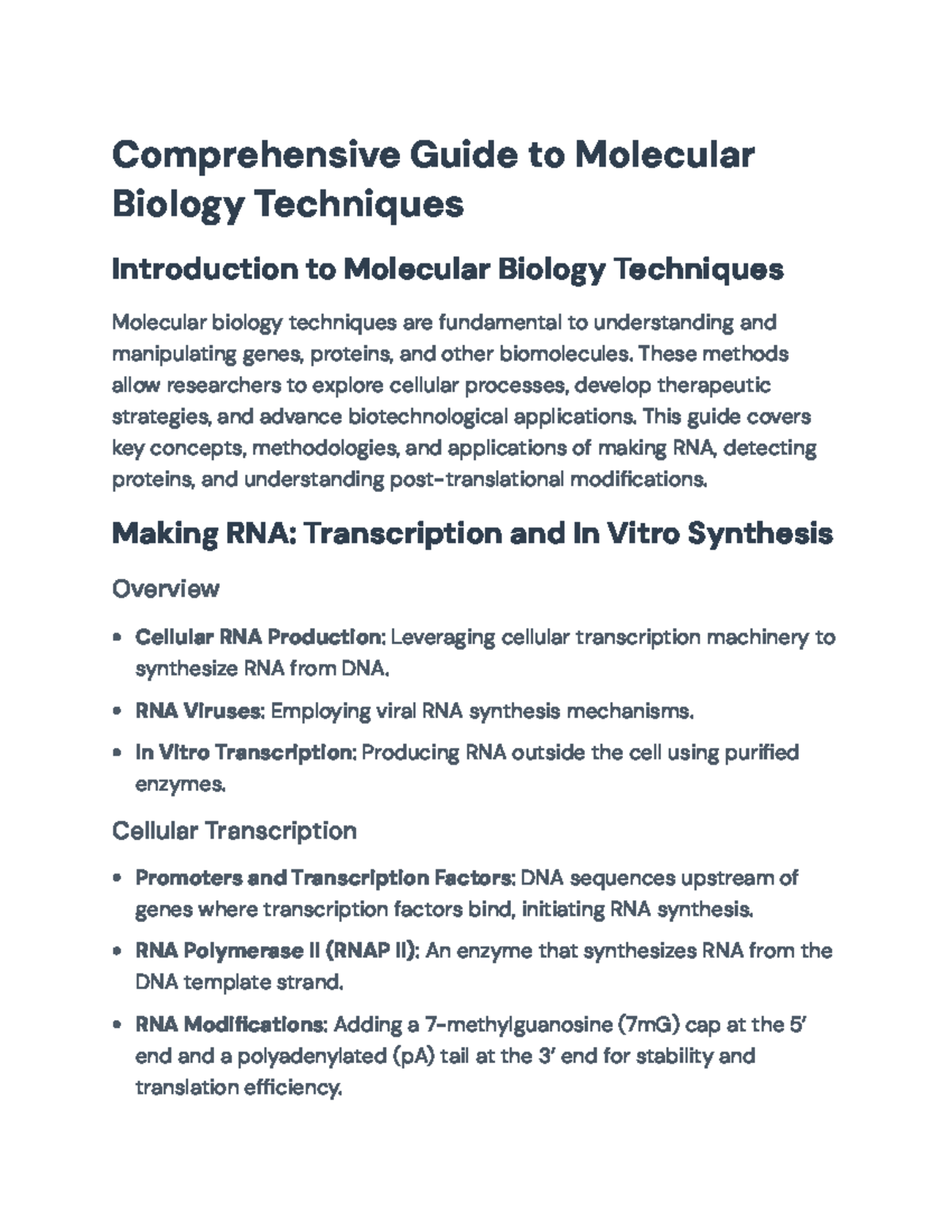 Comprehensive Guide to Molecular Biology Techniques (Course Code: MB101 ...