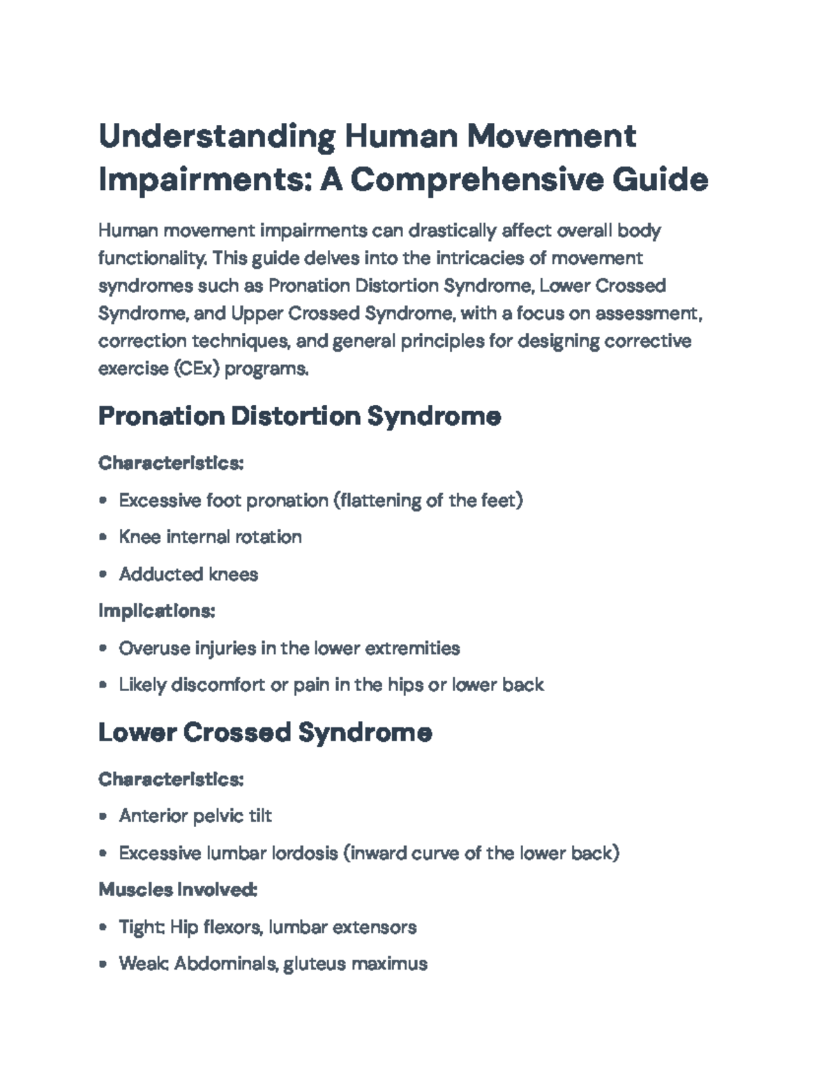 Corrective Exercise Program Design: Addressing Human Movement ...