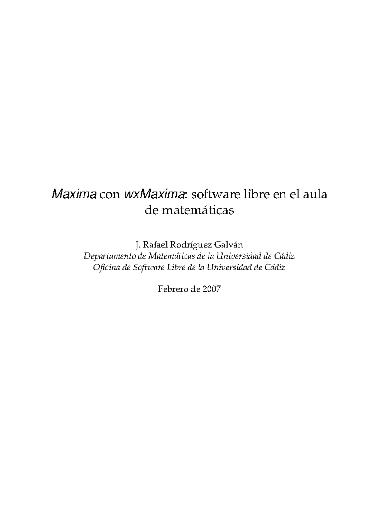 Manual de wxMaxima para el Aula de Matemáticas (MAT-101) - Studocu